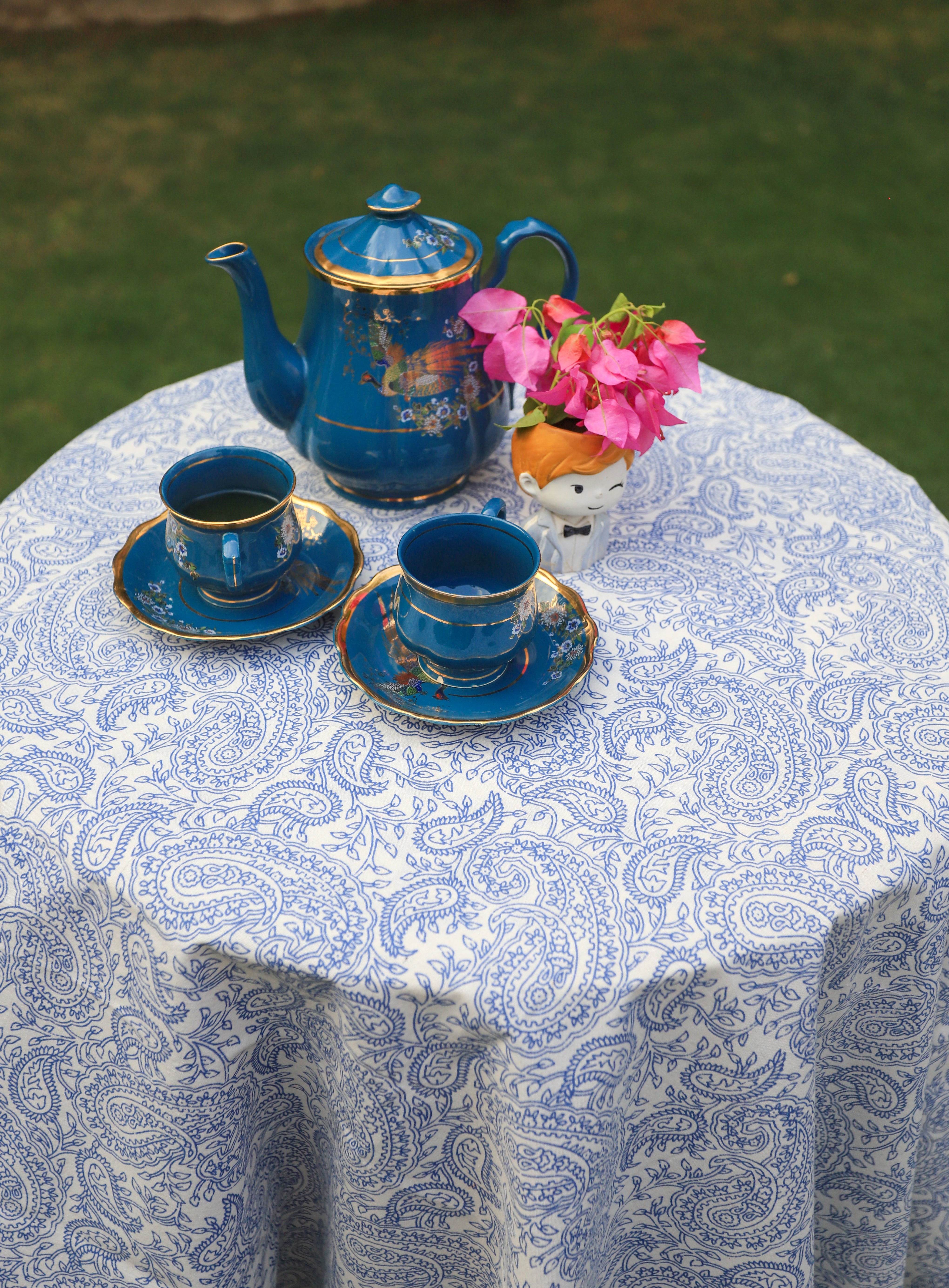 Table Cover Blue Paisley