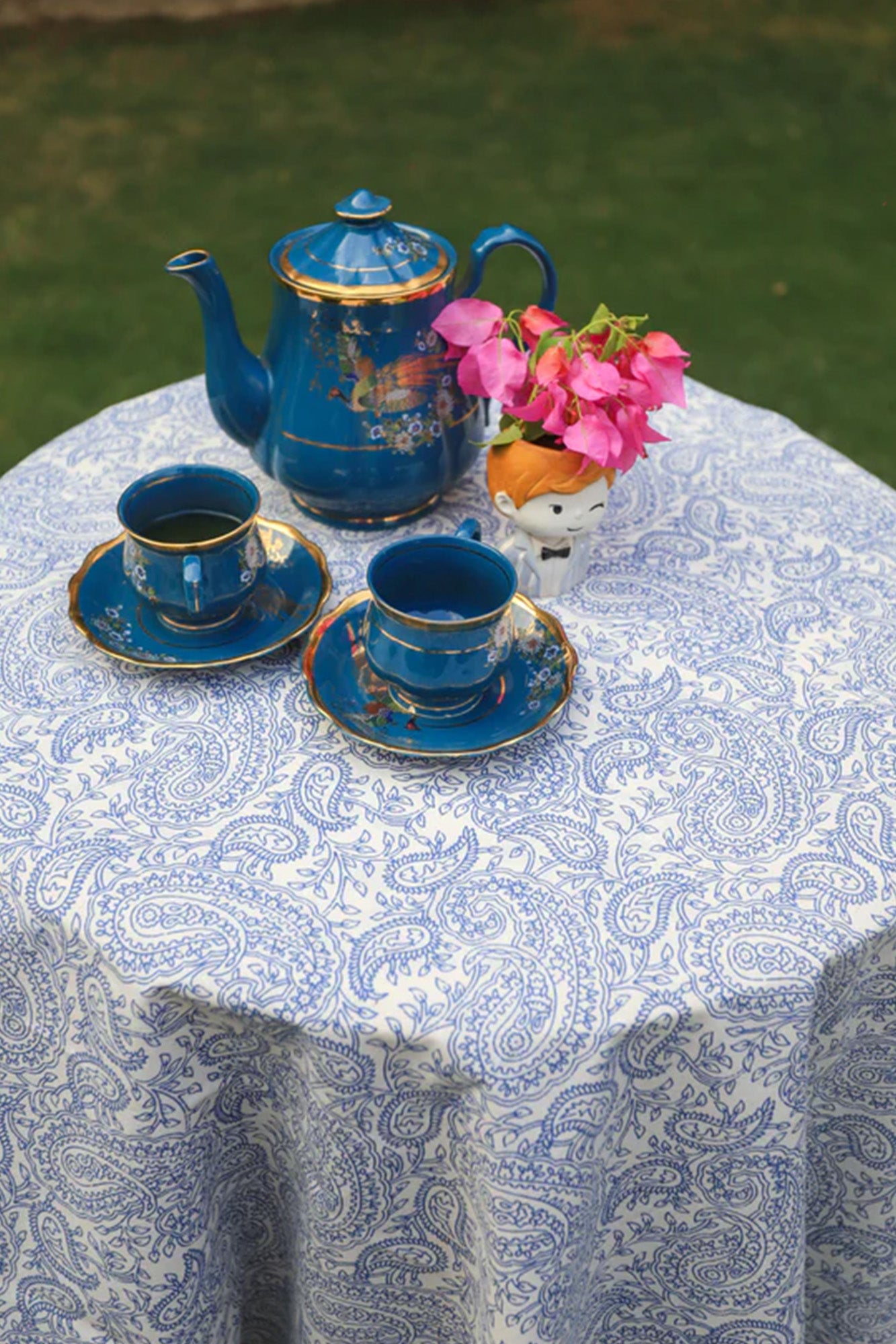 Table Cover Blue Paisley