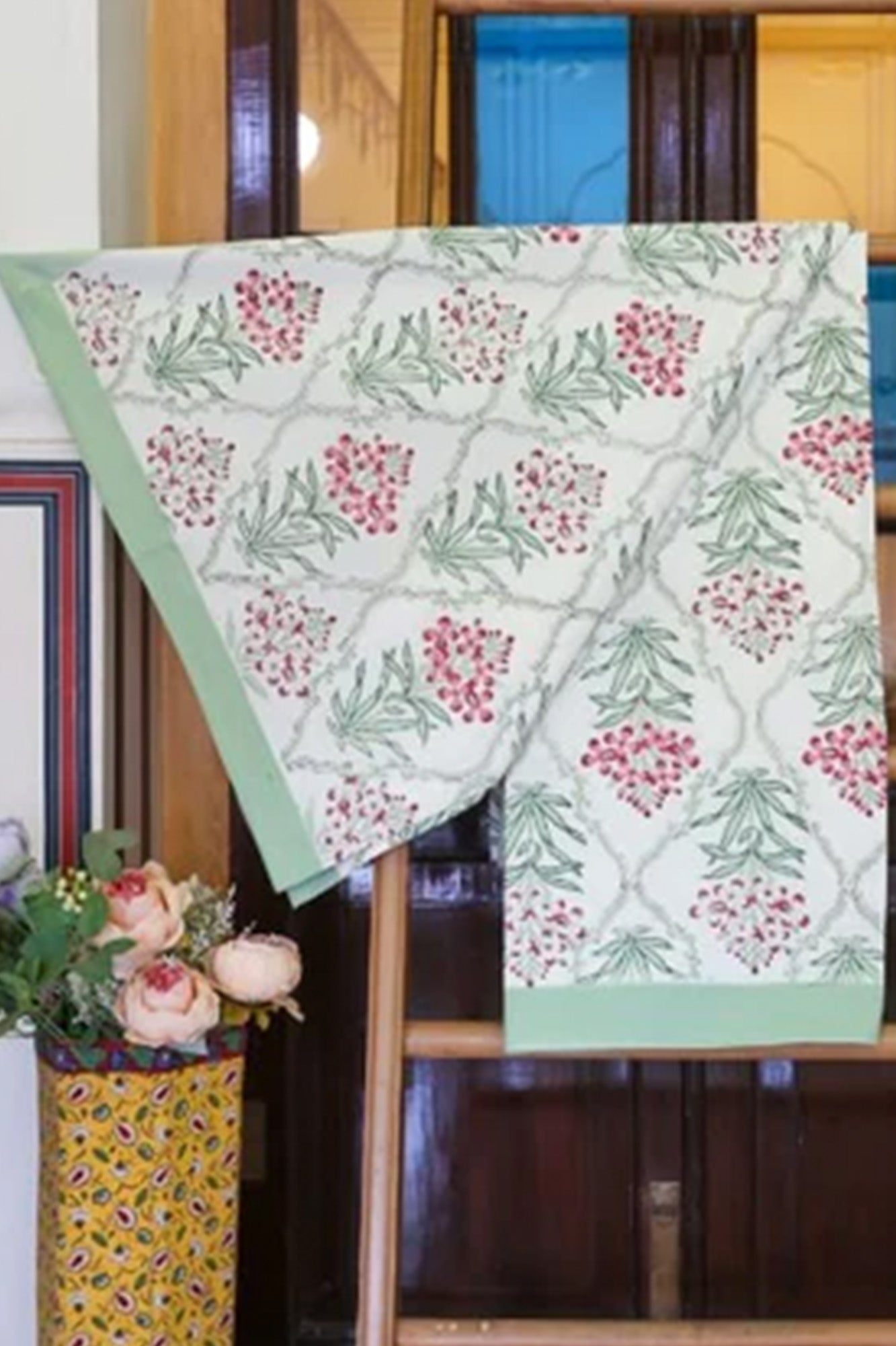 Bedsheet Mughal Garden Block Printed