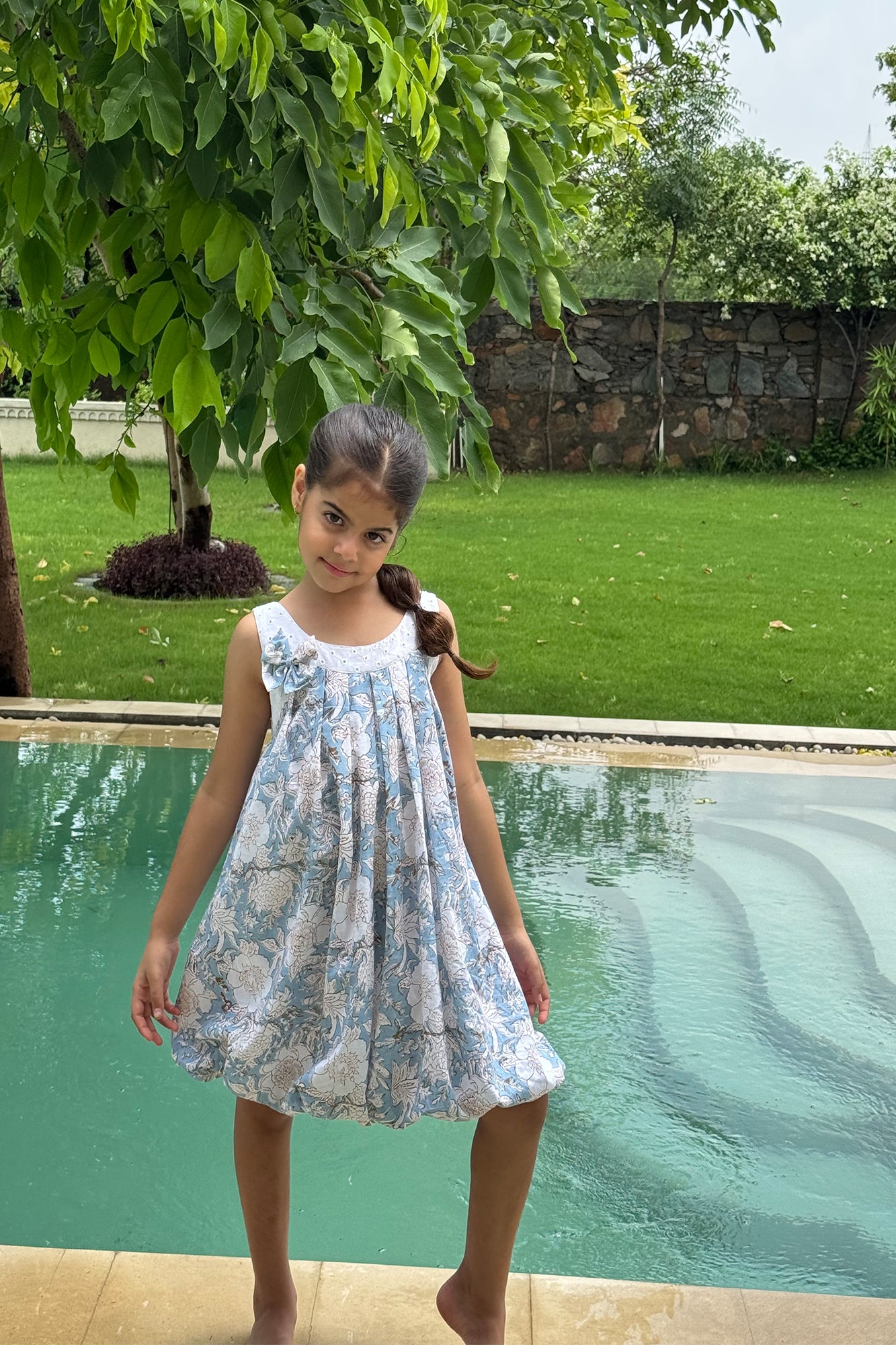 Ice Blue Balloon Frock