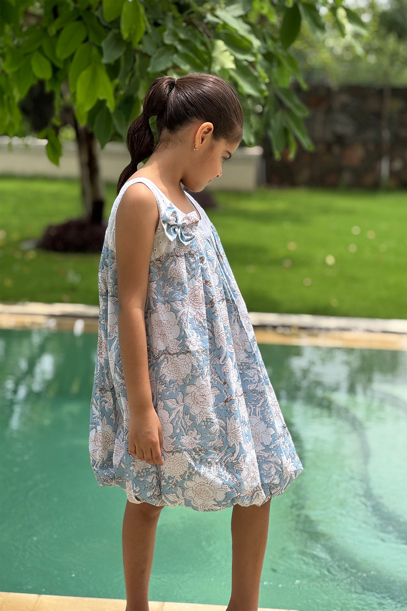 Ice Blue Balloon Frock