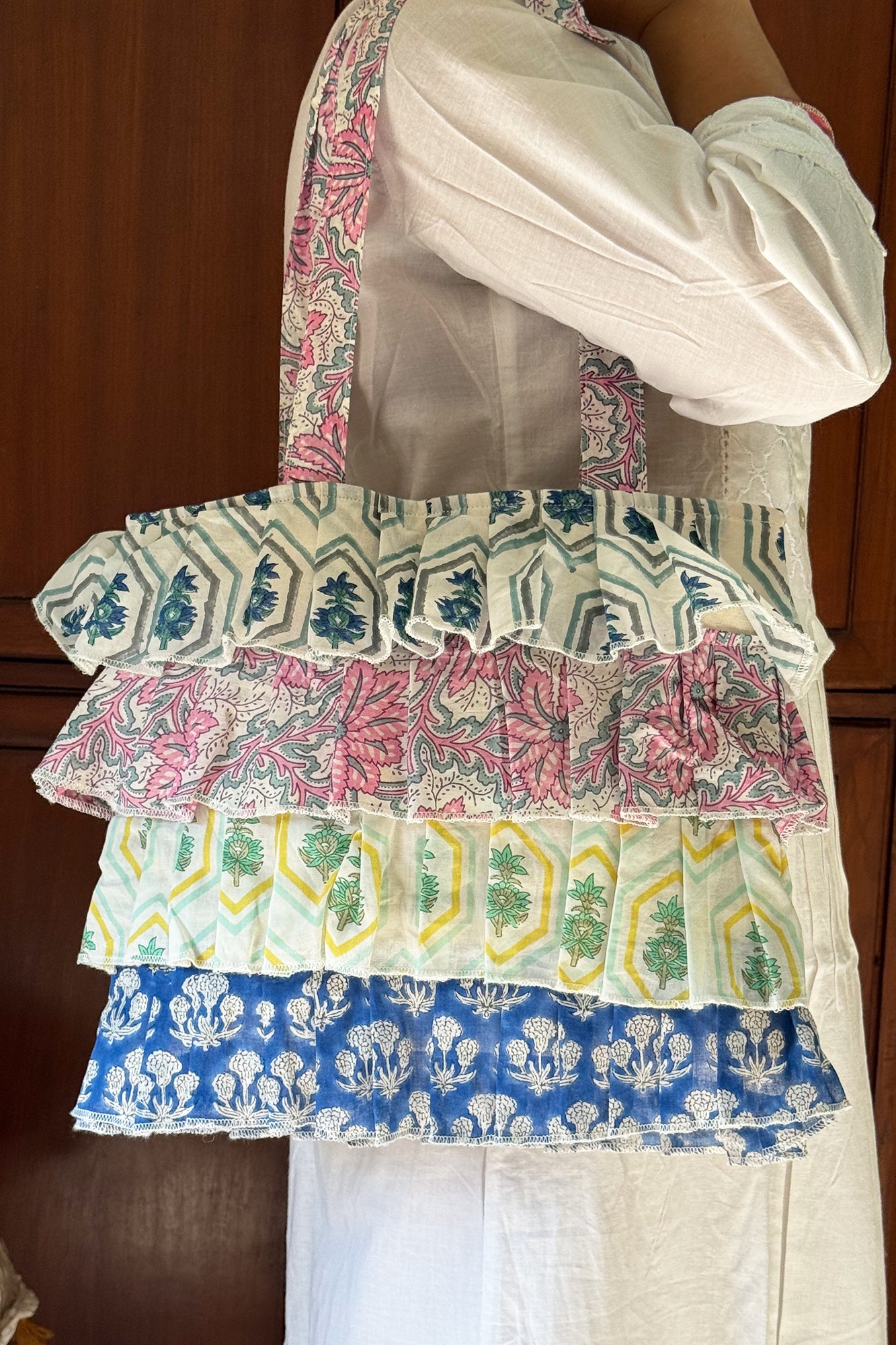 Multi Frill Hand Bag