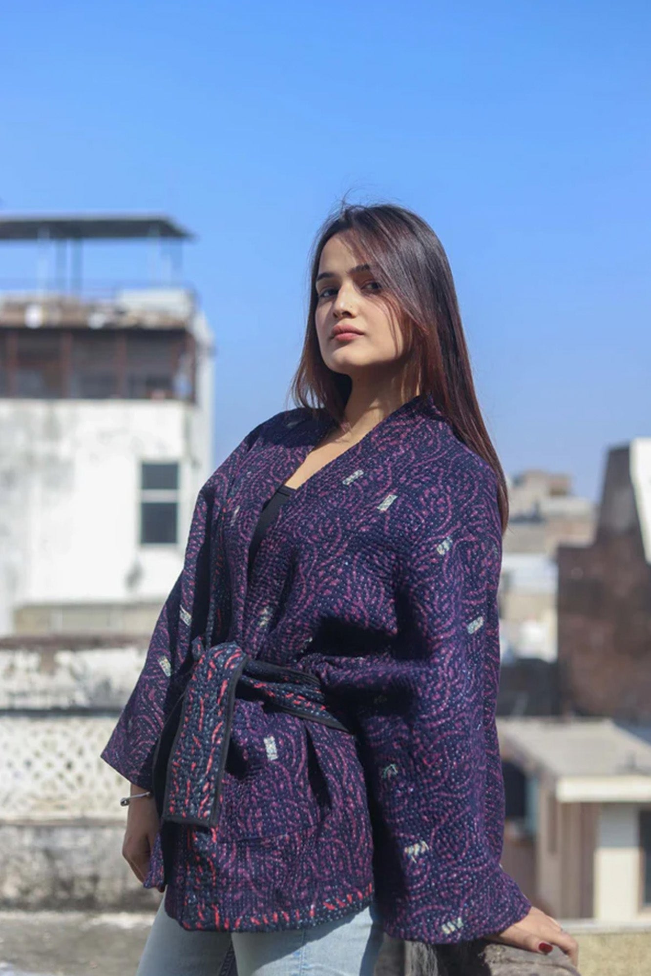Purple Kantha Jacket