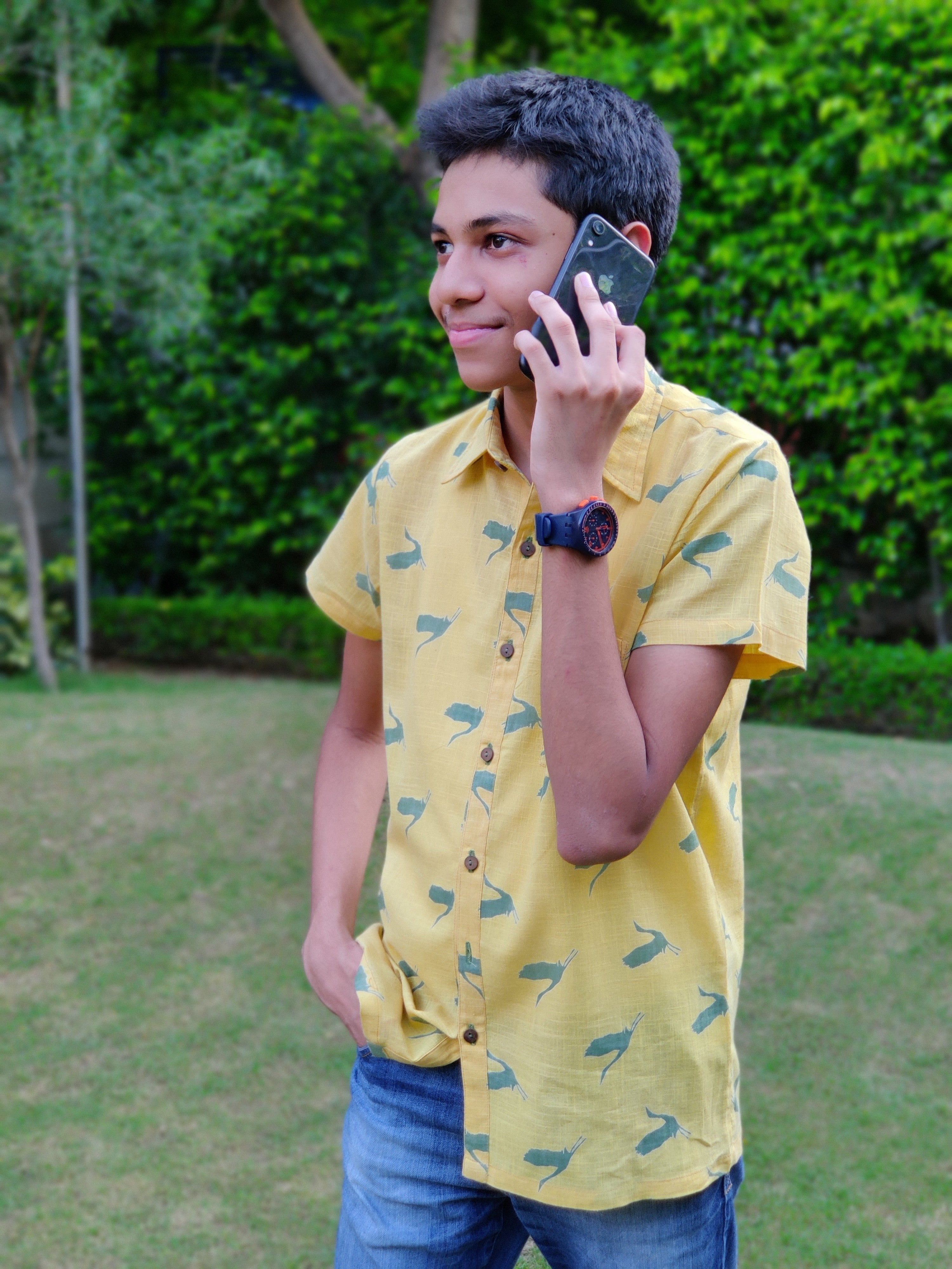 Boy Yellow Bird Half Sleeve Shirt