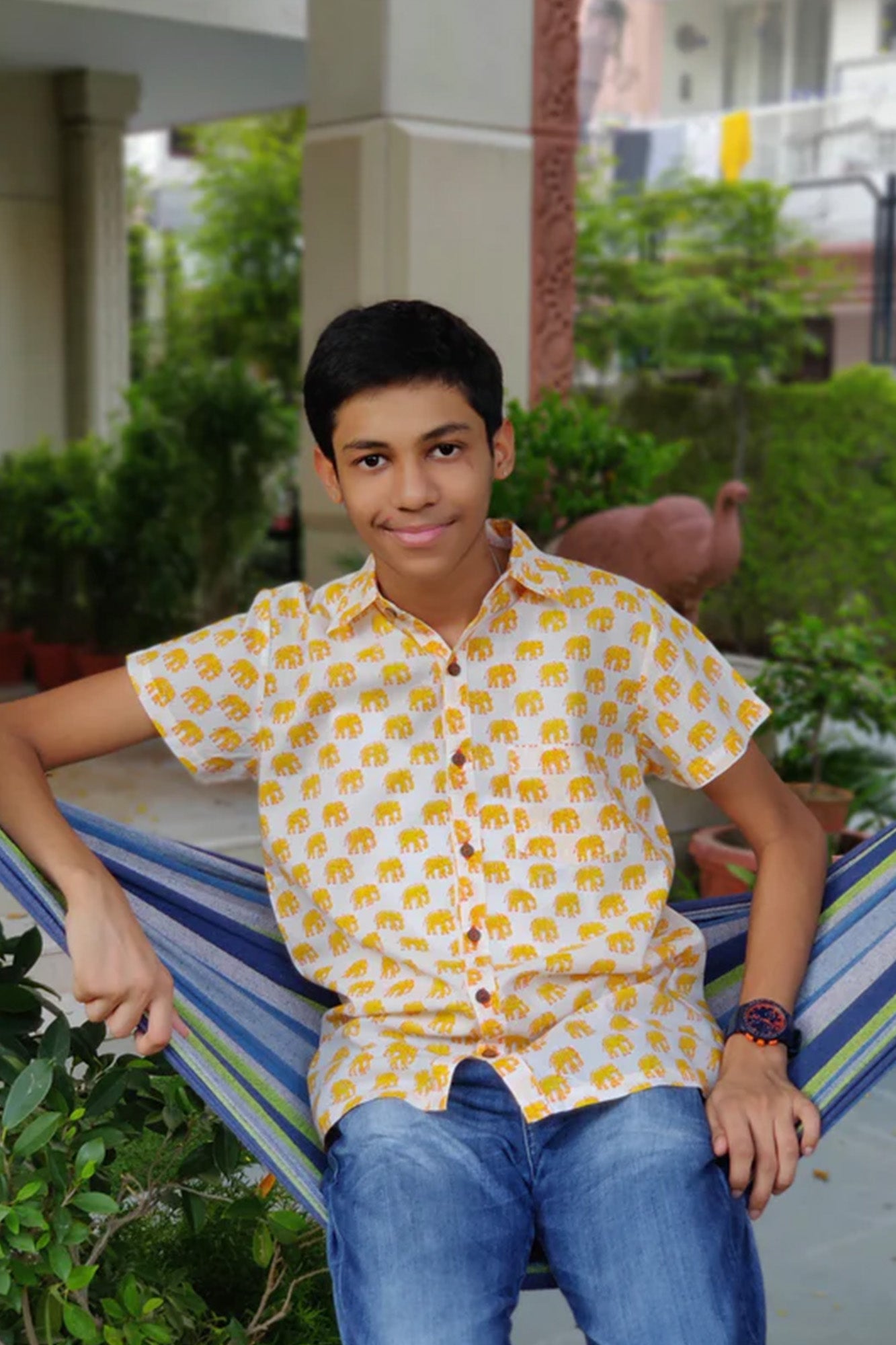 Boy Shirt Mini Elephant Yellow
