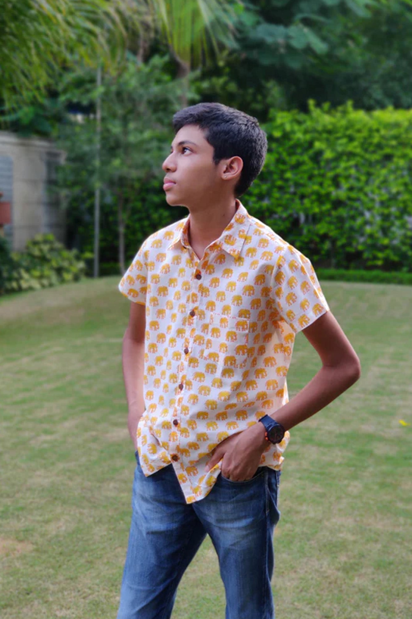 Boy Shirt Mini Elephant Yellow