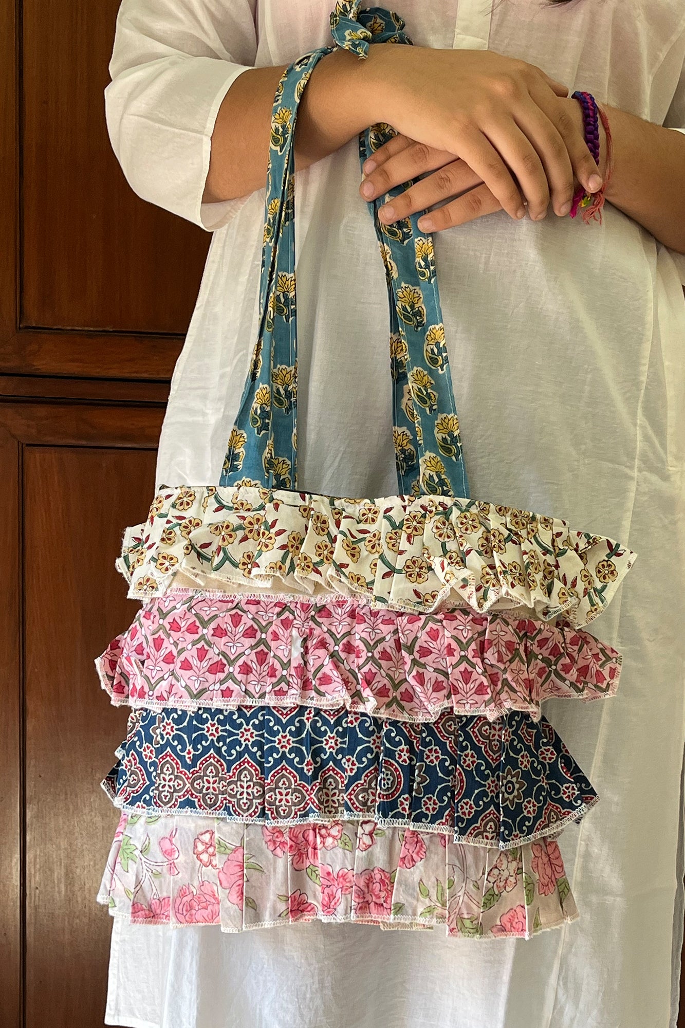 Multi Frill Hand Bag
