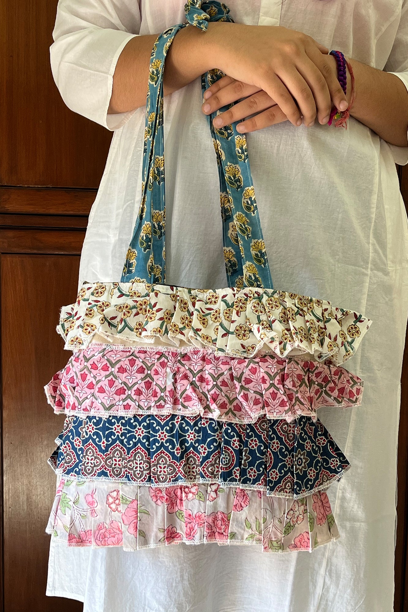 Multi Frill Hand Bag