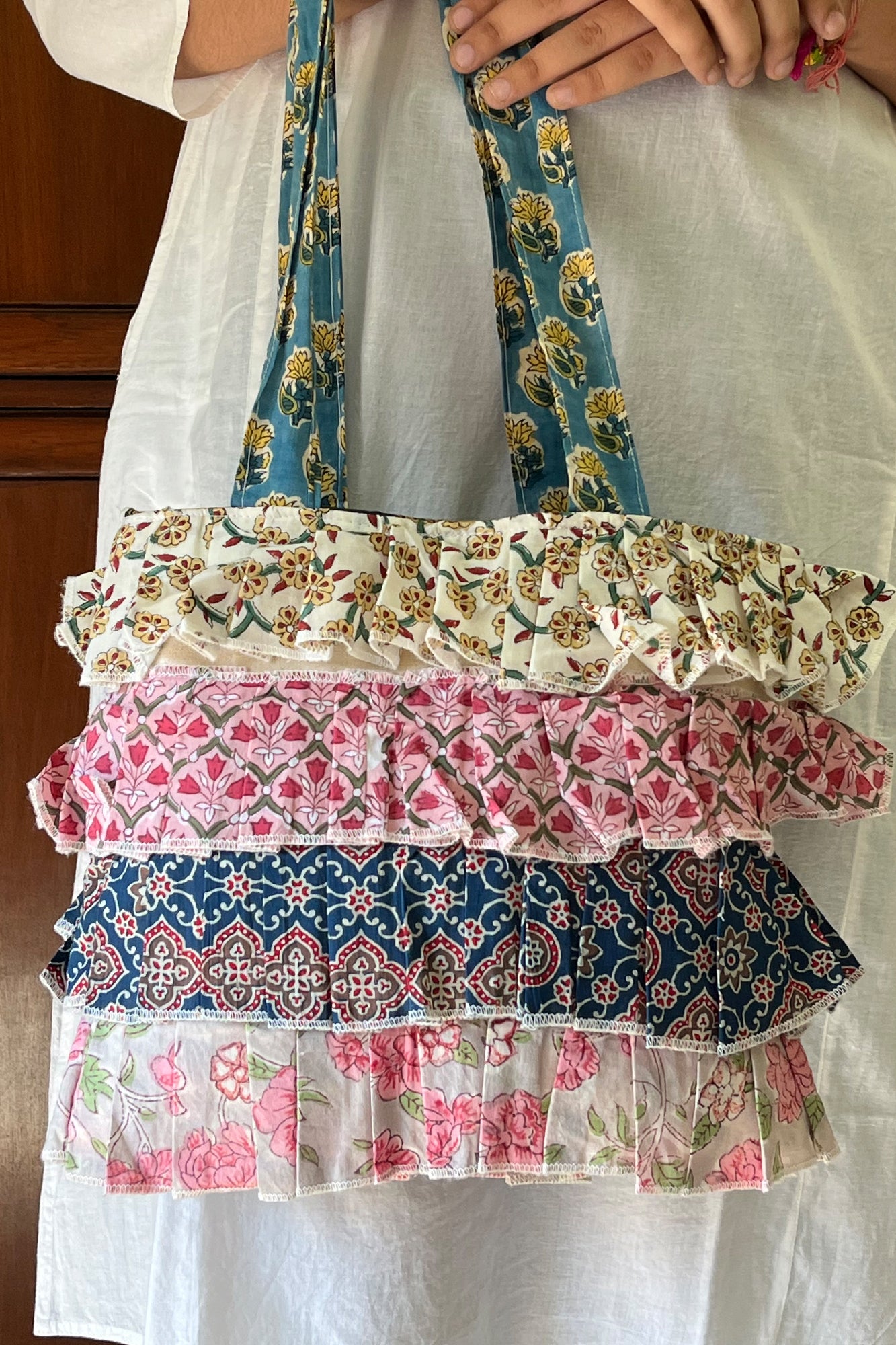 Multi Frill Hand Bag