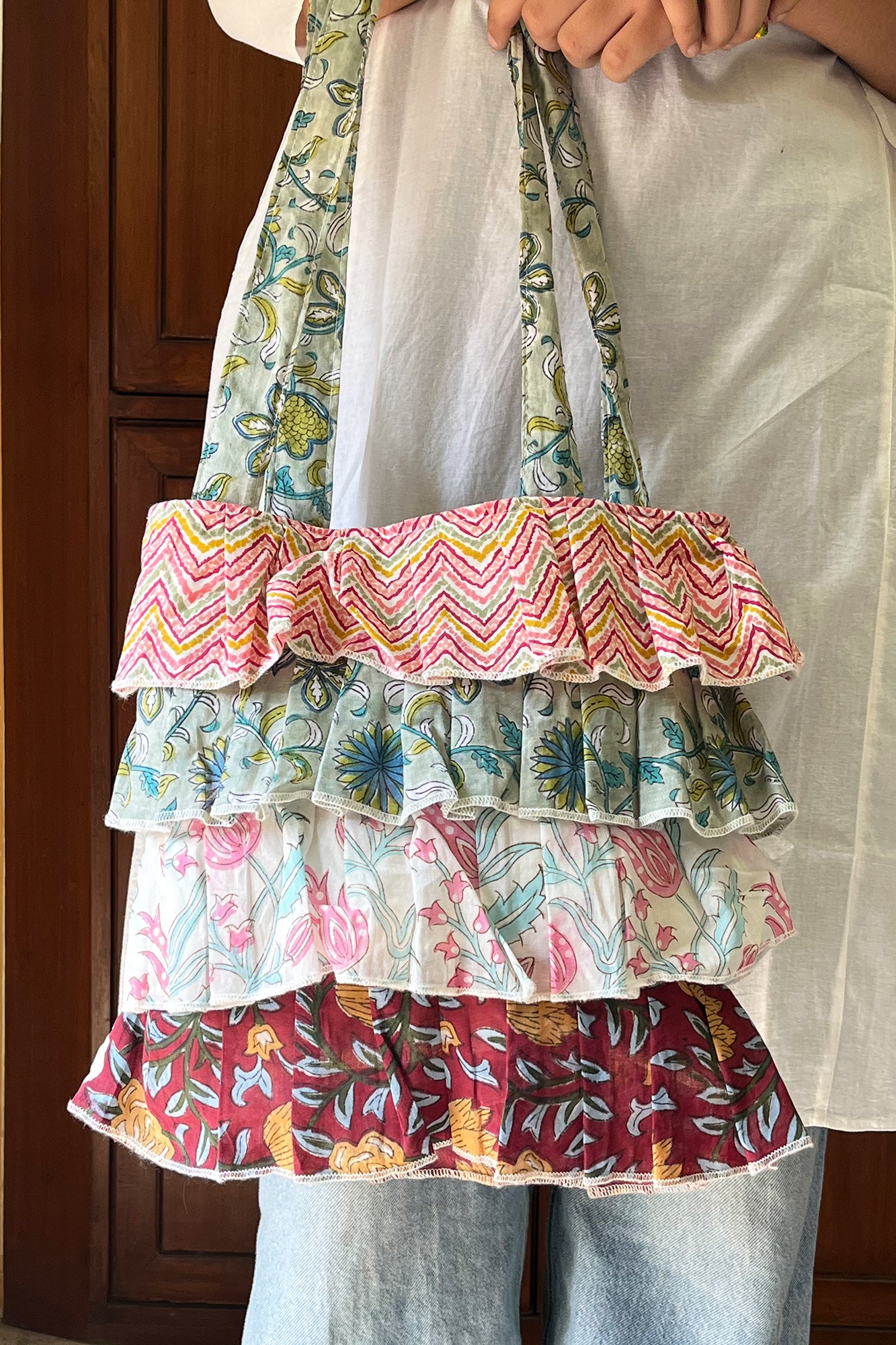 Multi Frill Hand Bag