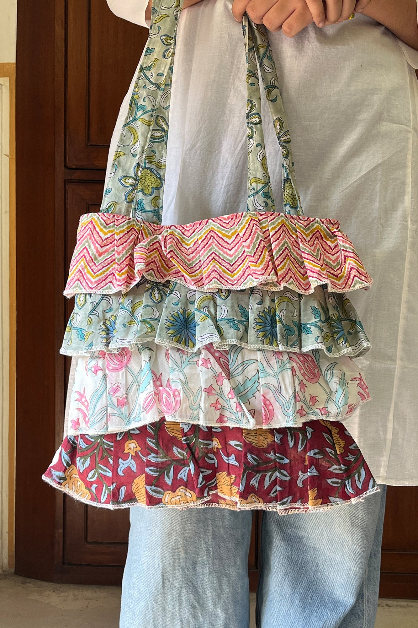 Multi Frill Hand Bag