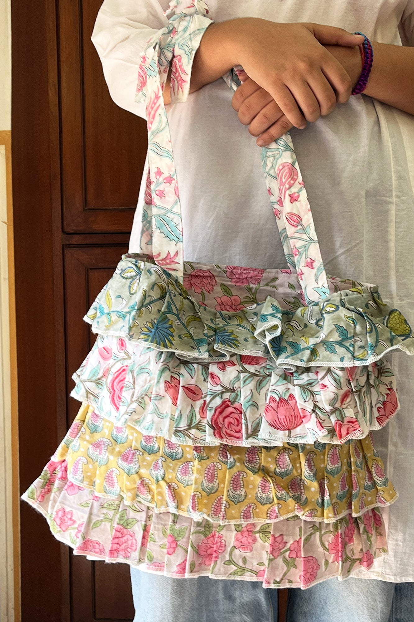 Multi Frill Hand Bag