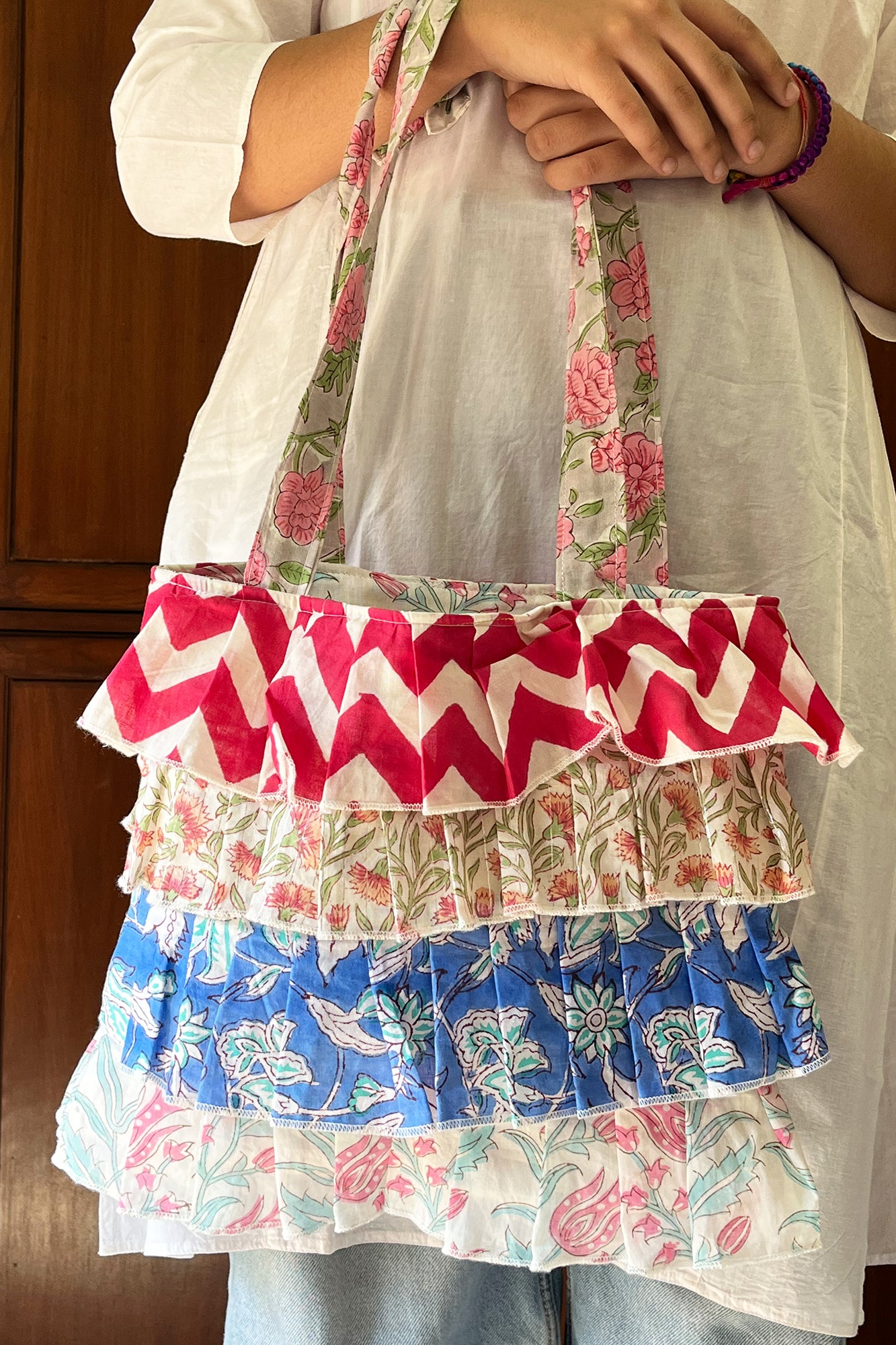 Multi Frill Hand Bag