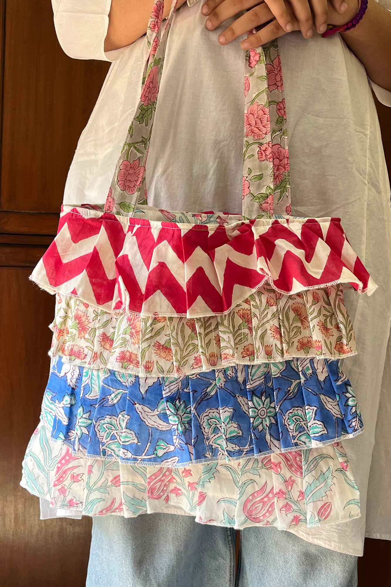 Multi Frill Hand Bag