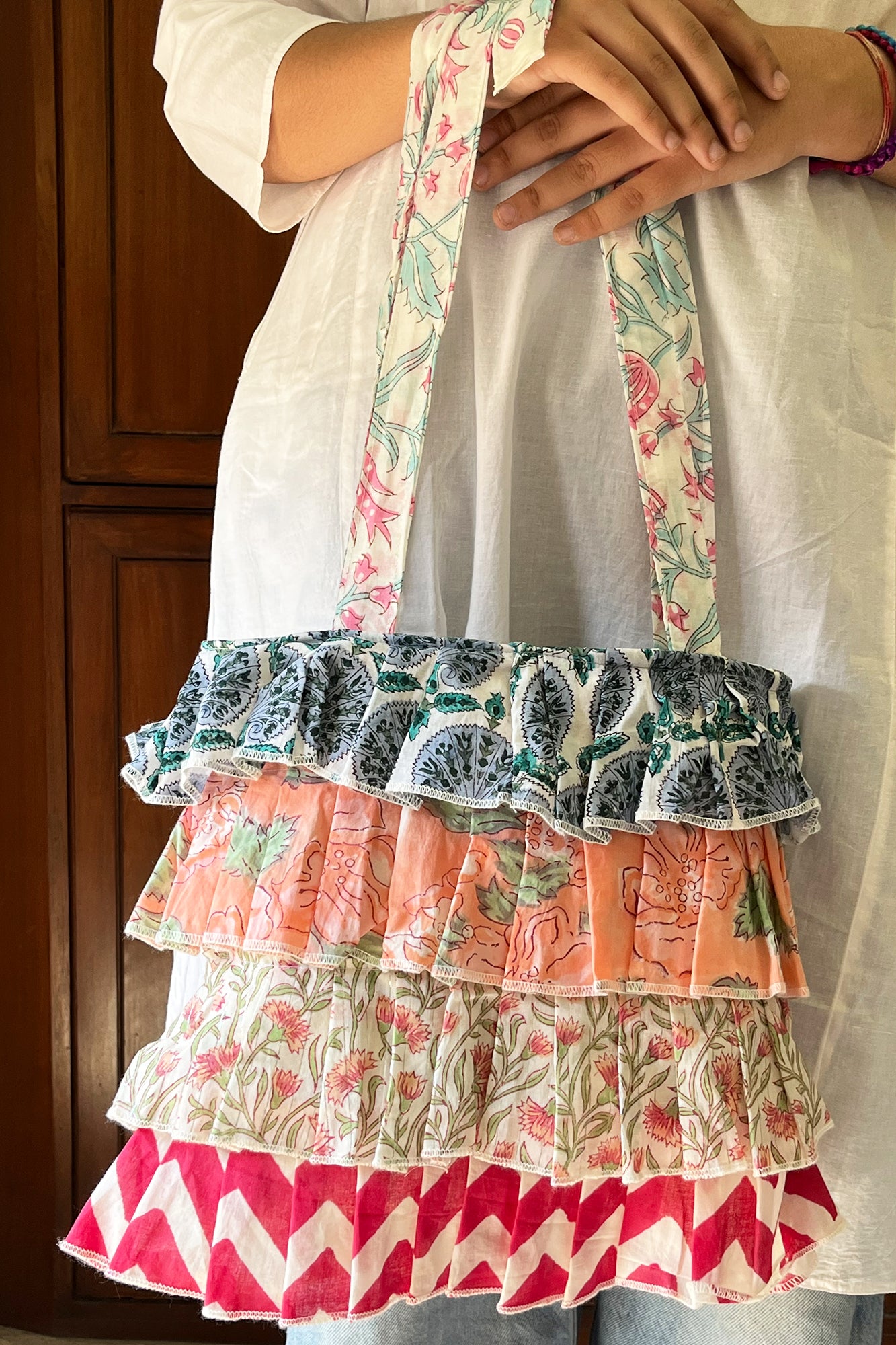 Multi Frill Hand Bag