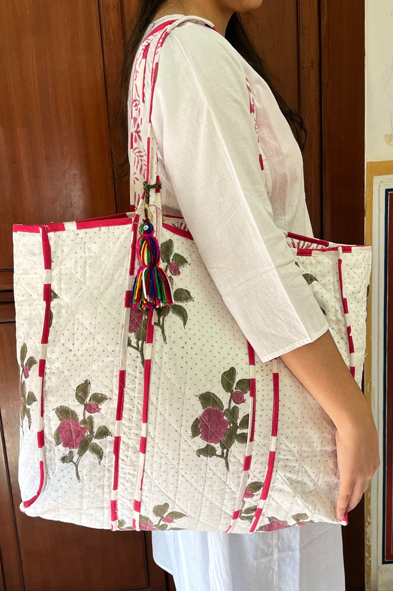 Natural Rose Tote Bag