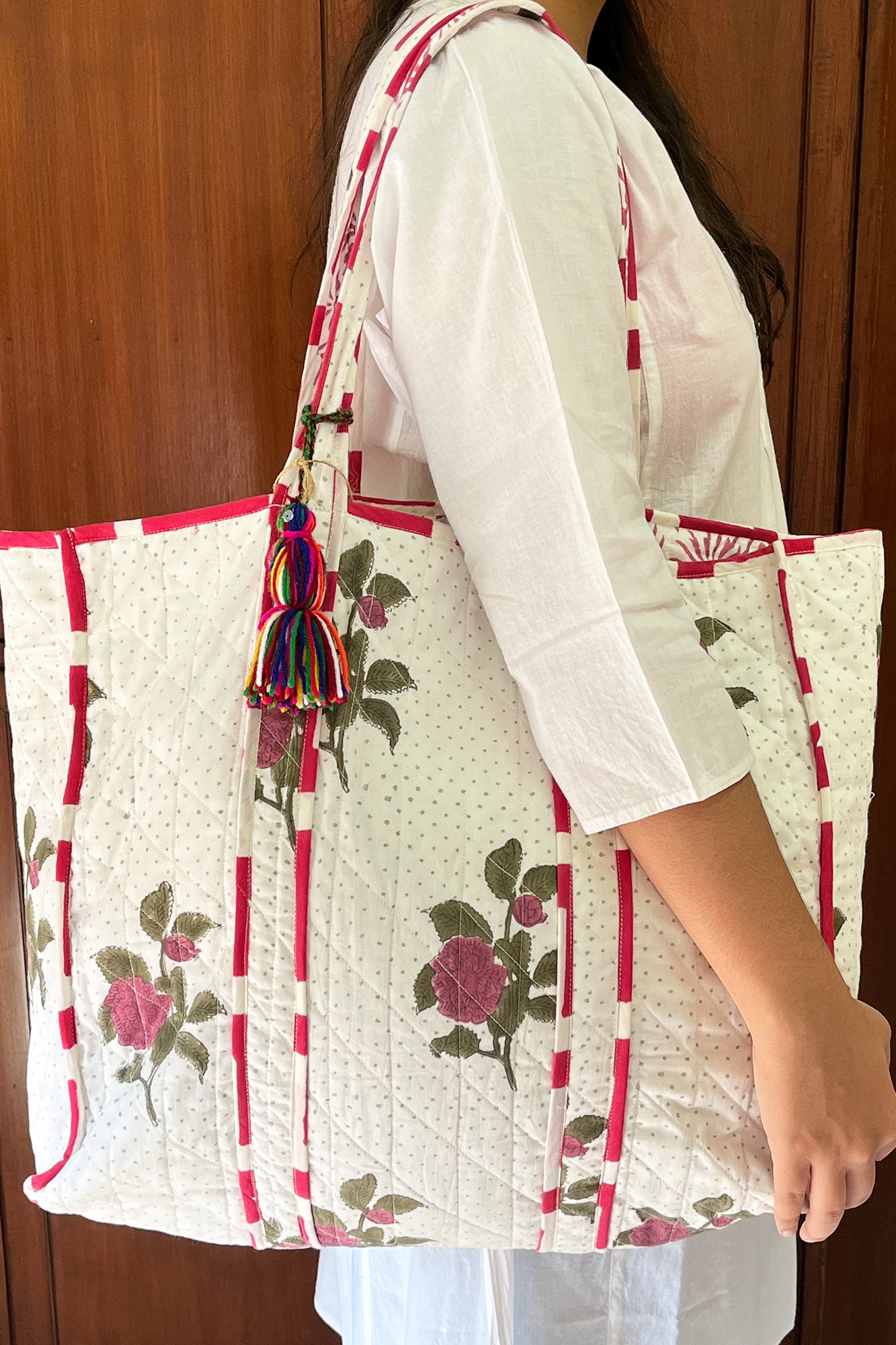 Natural Rose Tote Bag