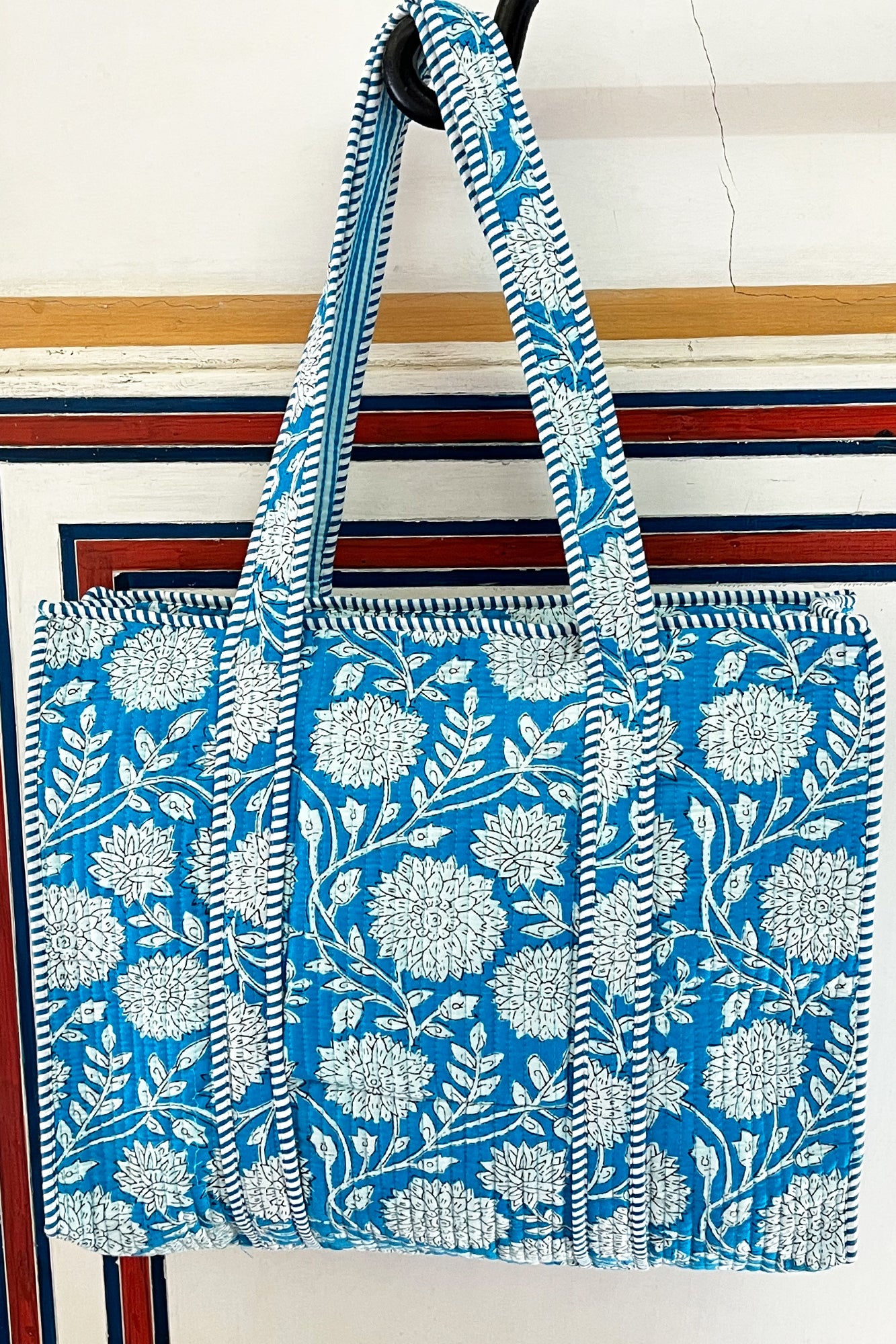Aqua Sunflower Tote Bag