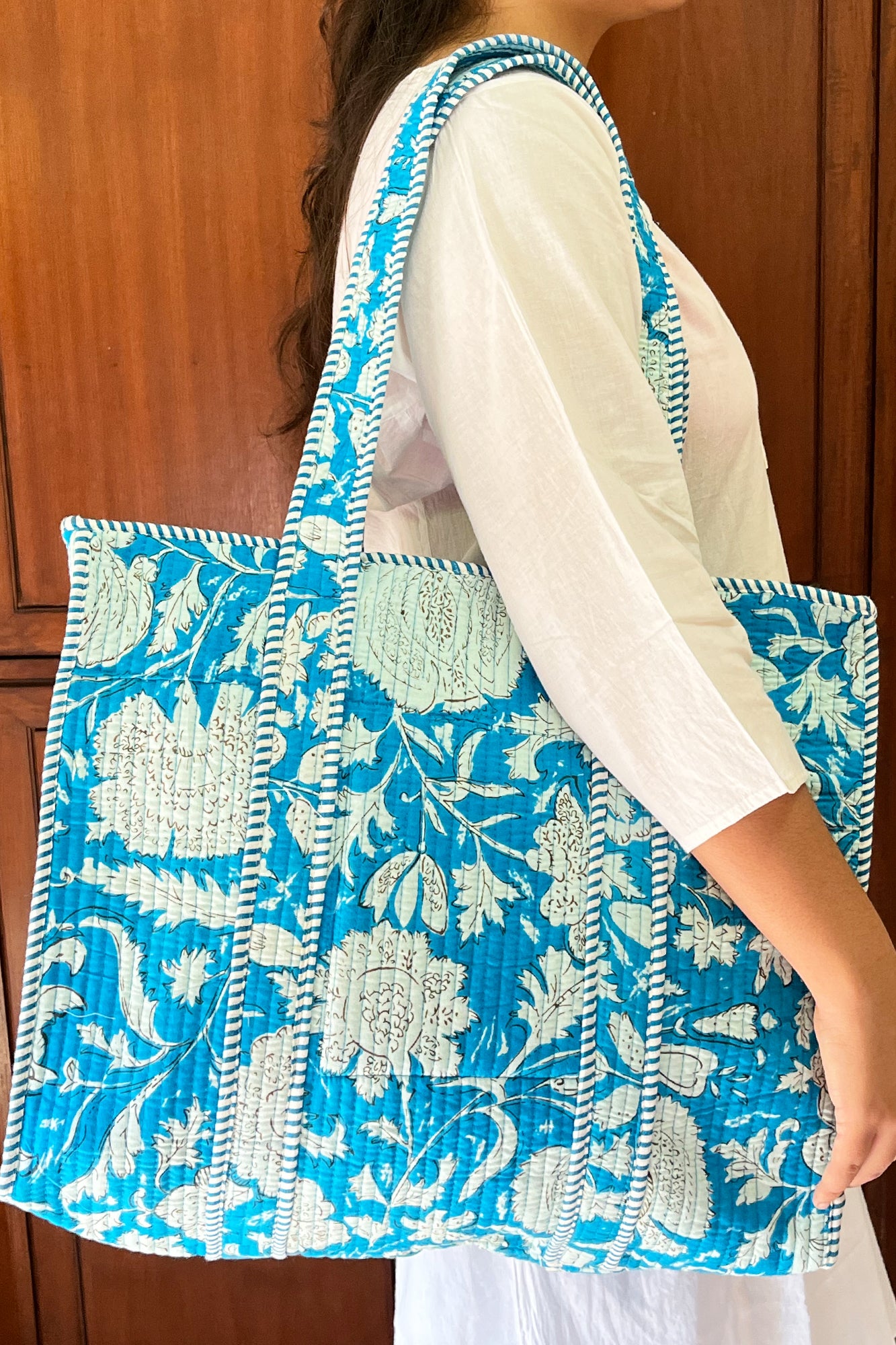 Aqua Marigold Tote Bag