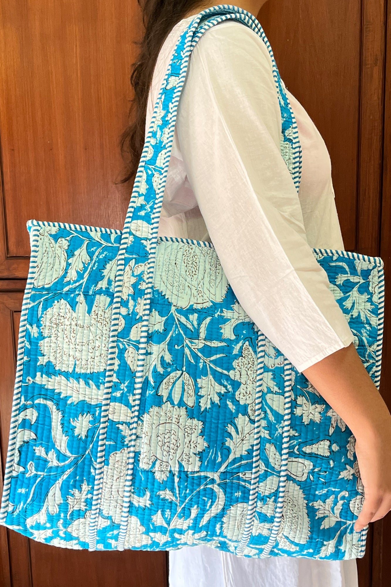 Aqua Marigold Tote Bag