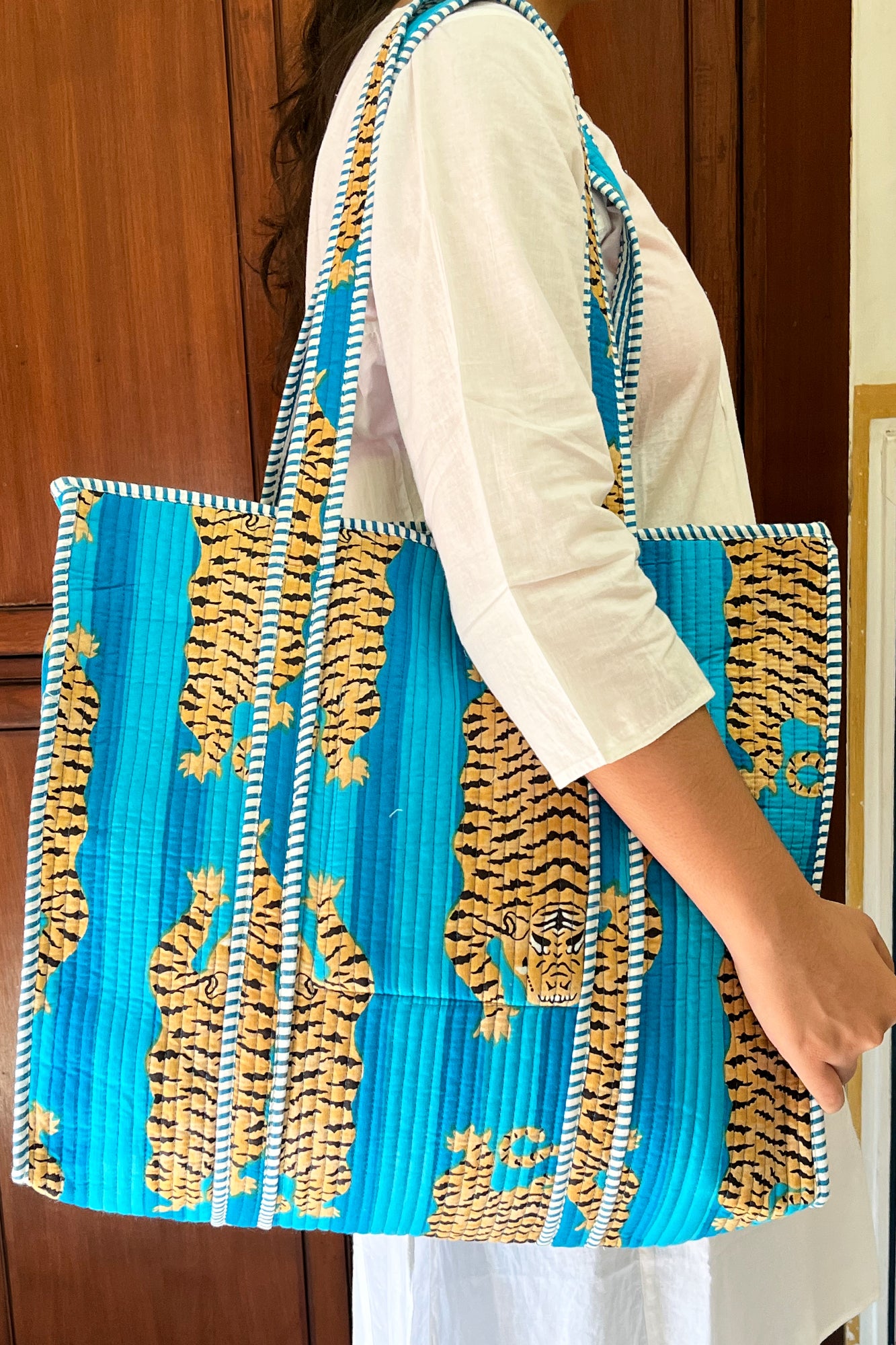 Blue Panther Tote Bag