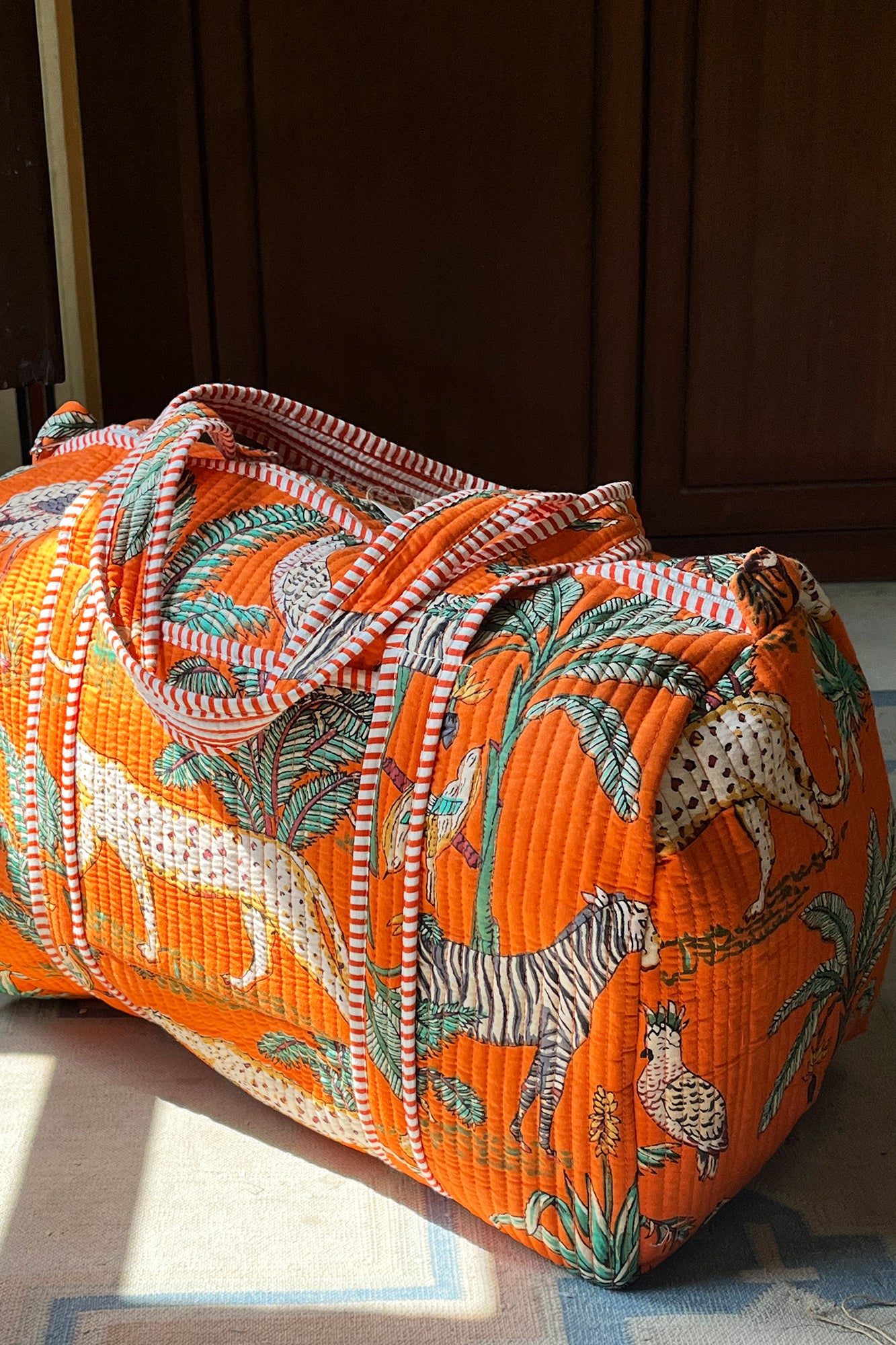 Peach Palm Duffle Bag