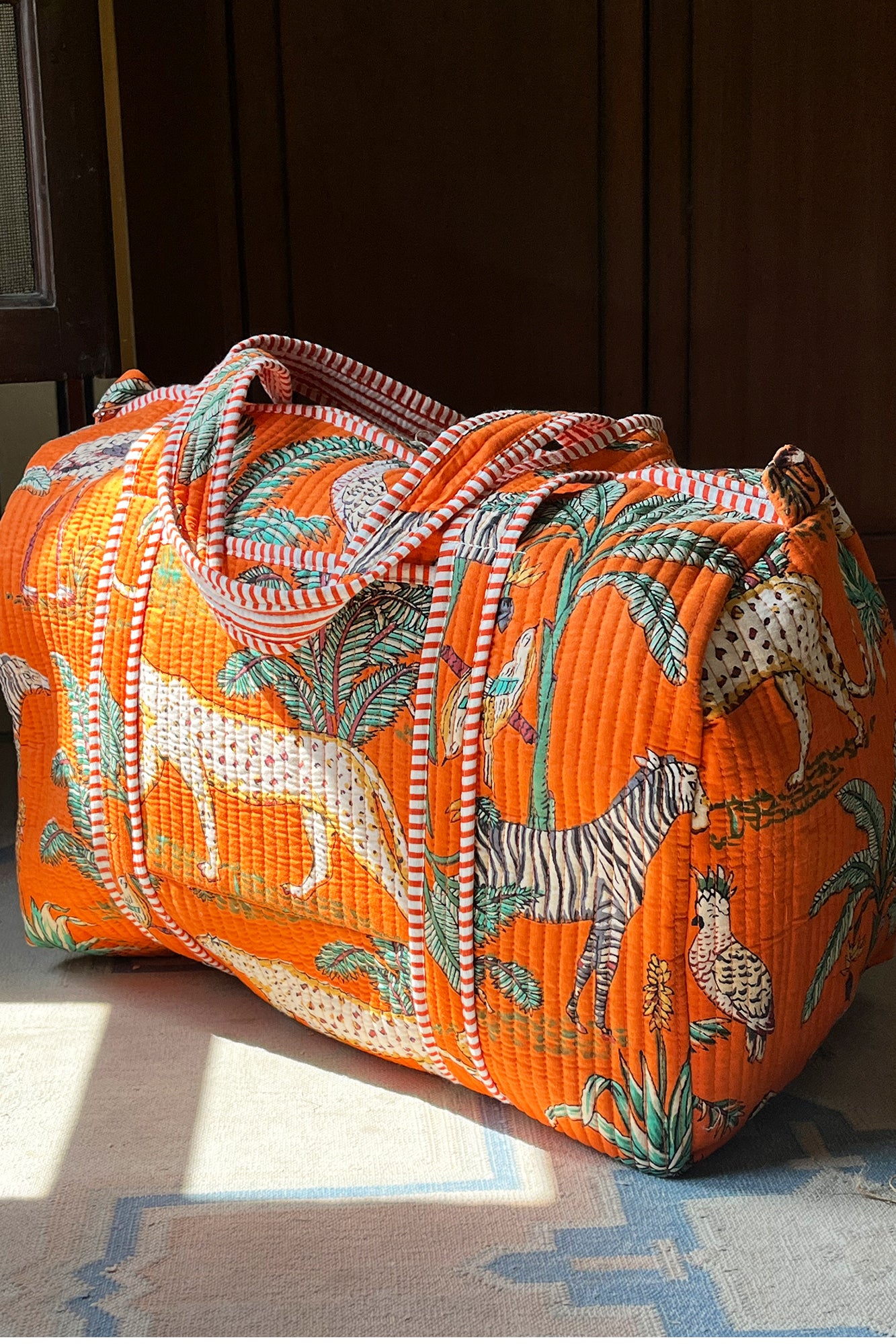 Peach Palm Duffle Bag
