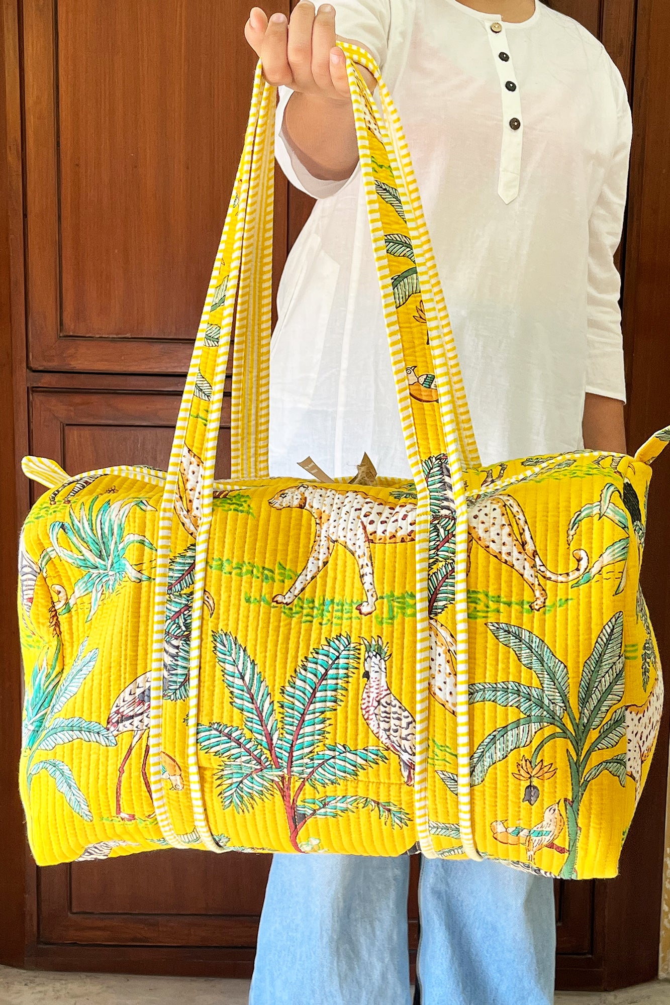 Yellow Palm Duffle Bag