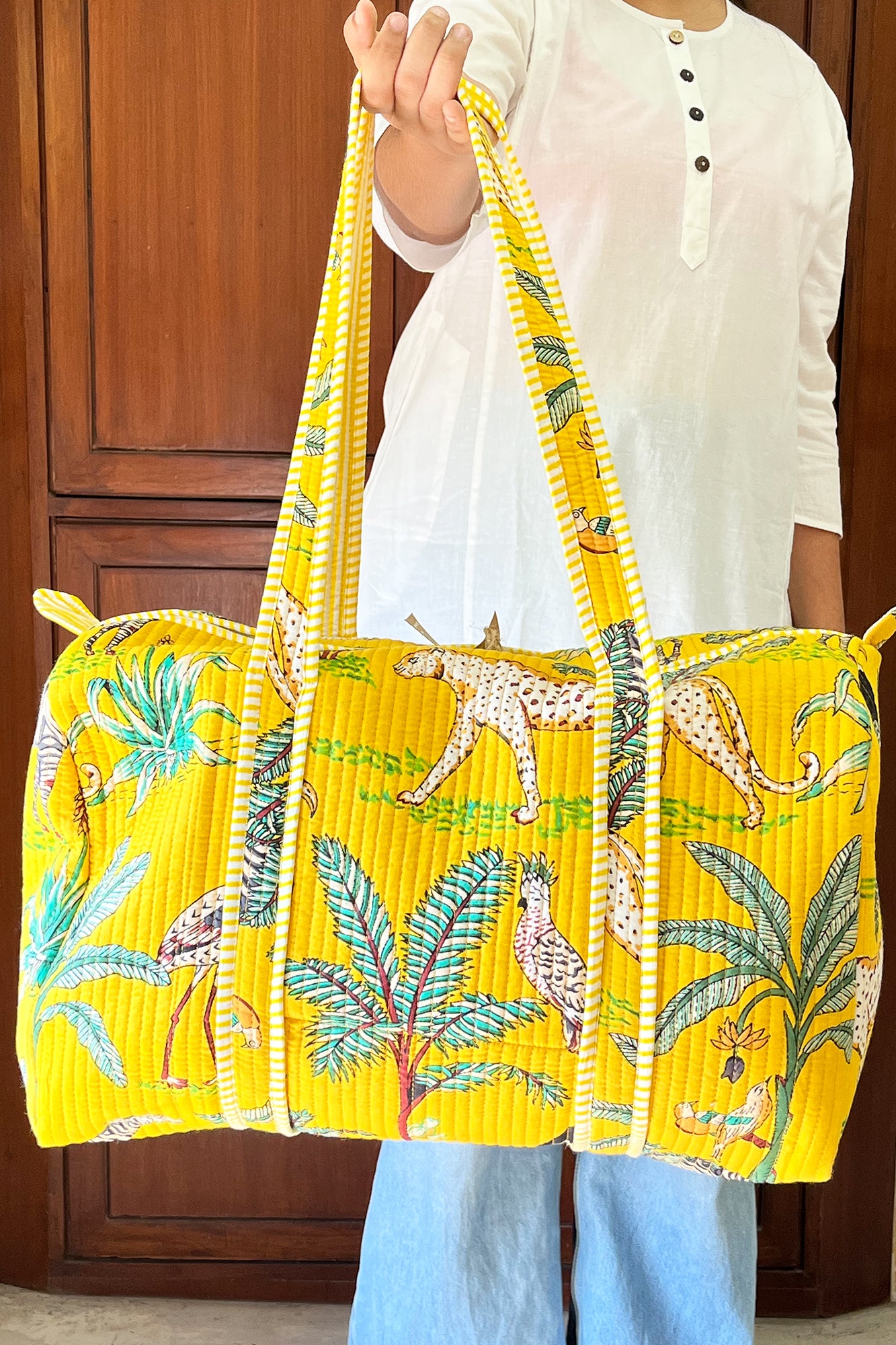 Yellow Palm Duffle Bag