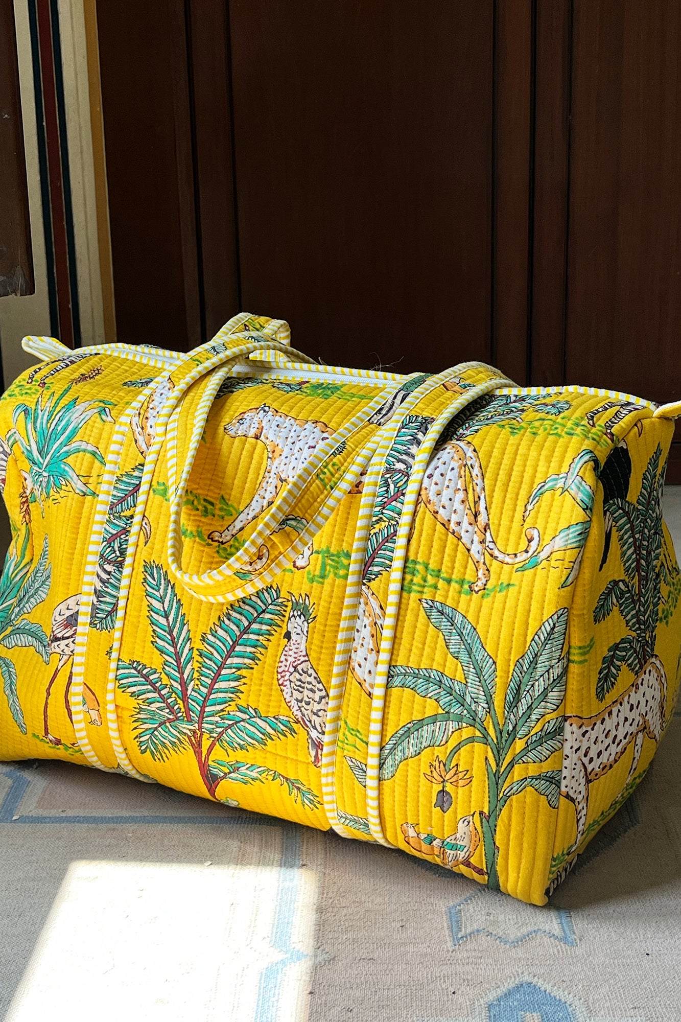 Yellow Palm Duffle Bag