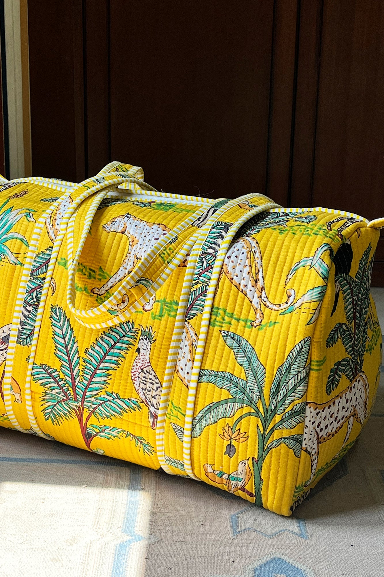 Yellow Palm Duffle Bag