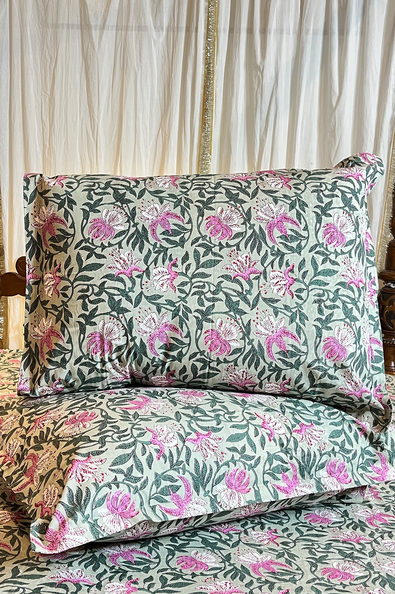 Lotus Green Bed Sheet