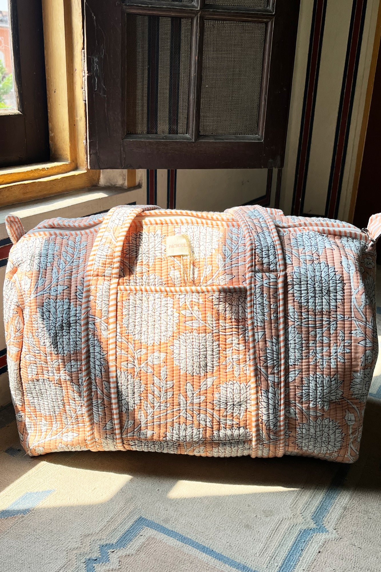 Sunflower Peach Duffle Bag