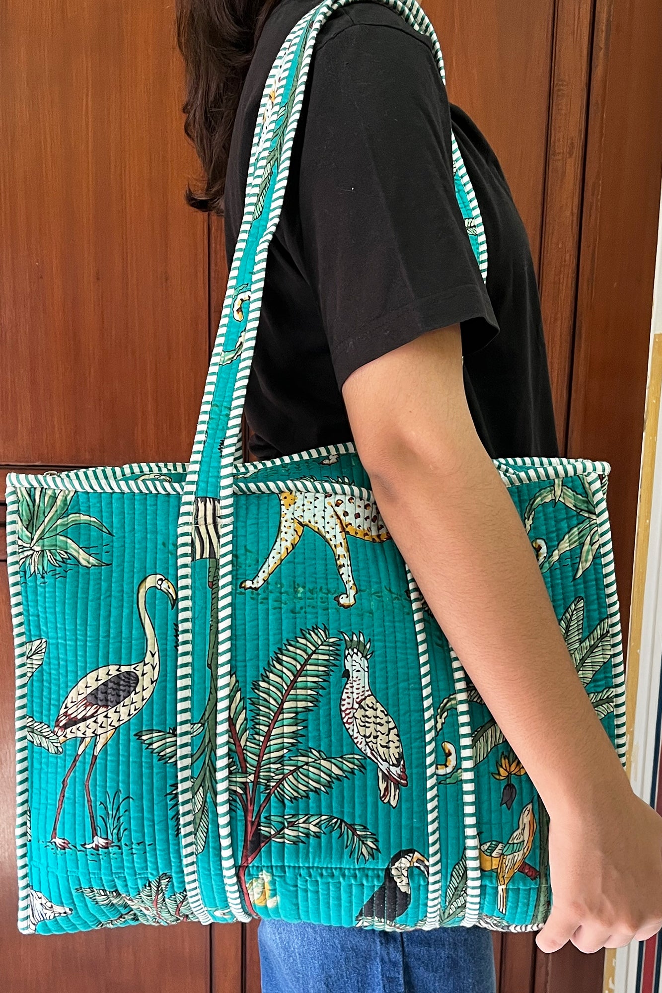 Green Palm Tote Bag
