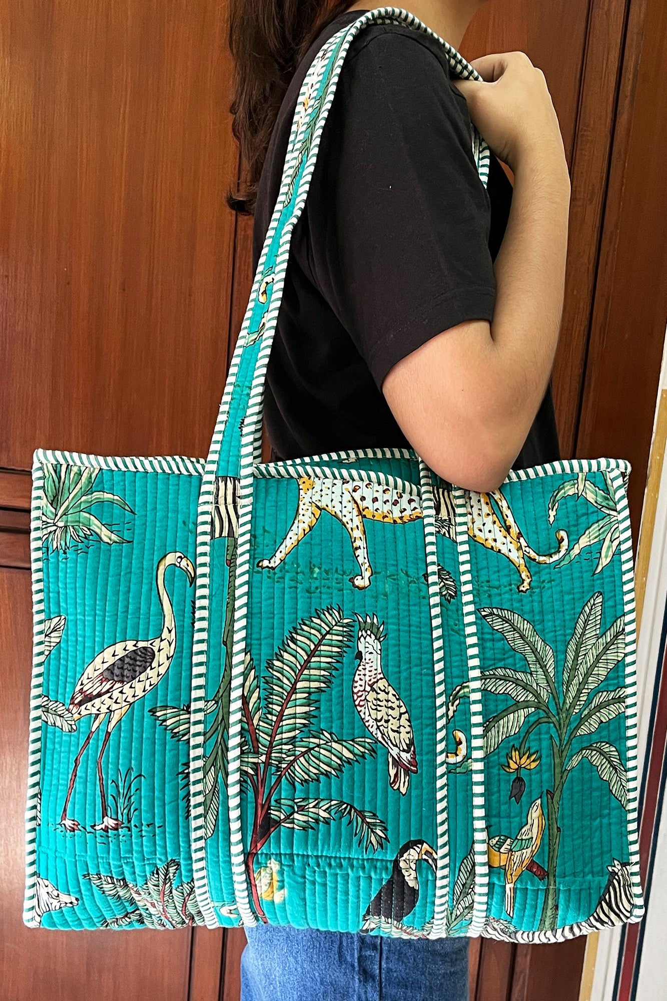 Green Palm Tote Bag