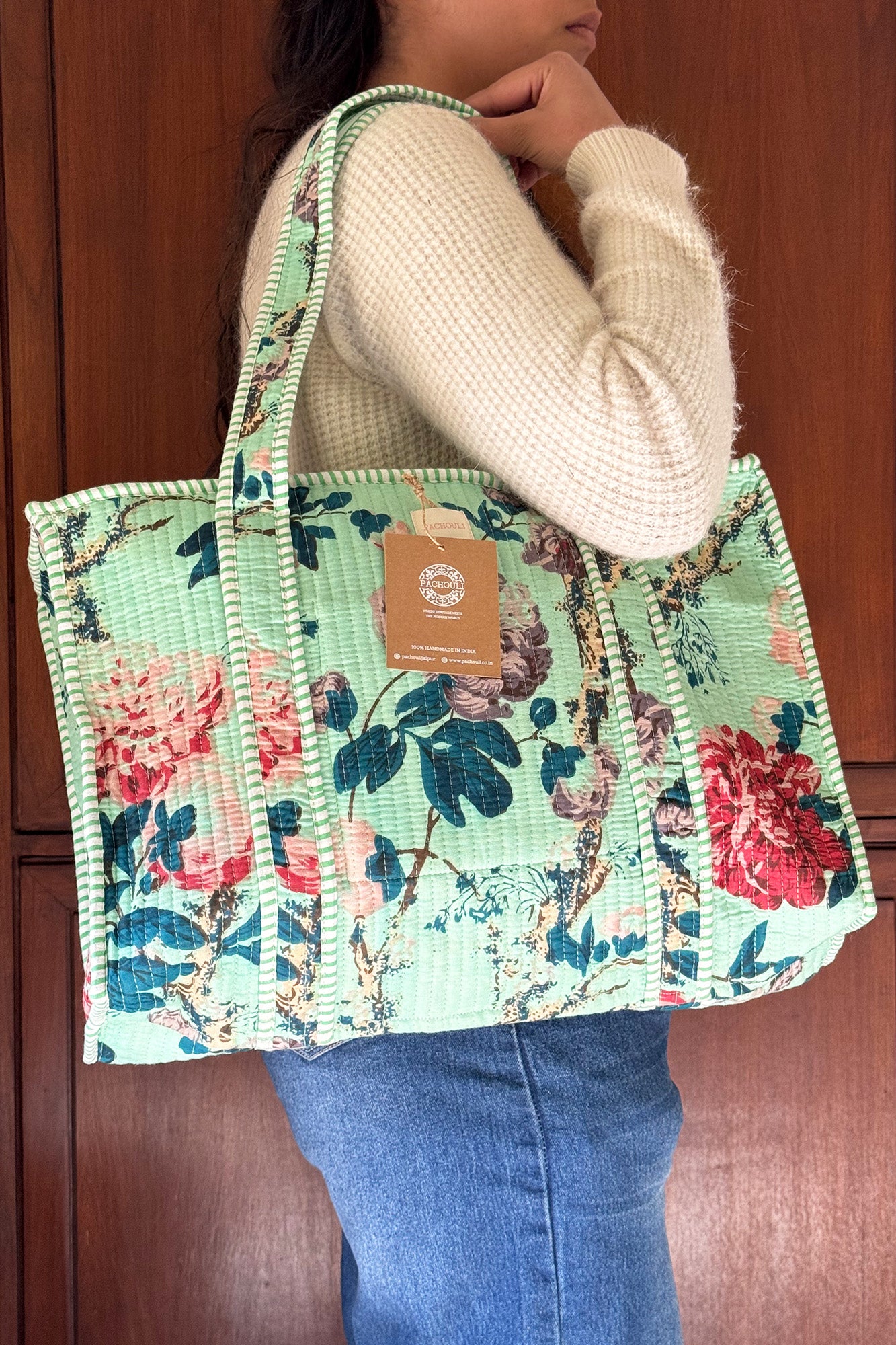 Gardenia Quilted Tote Bag