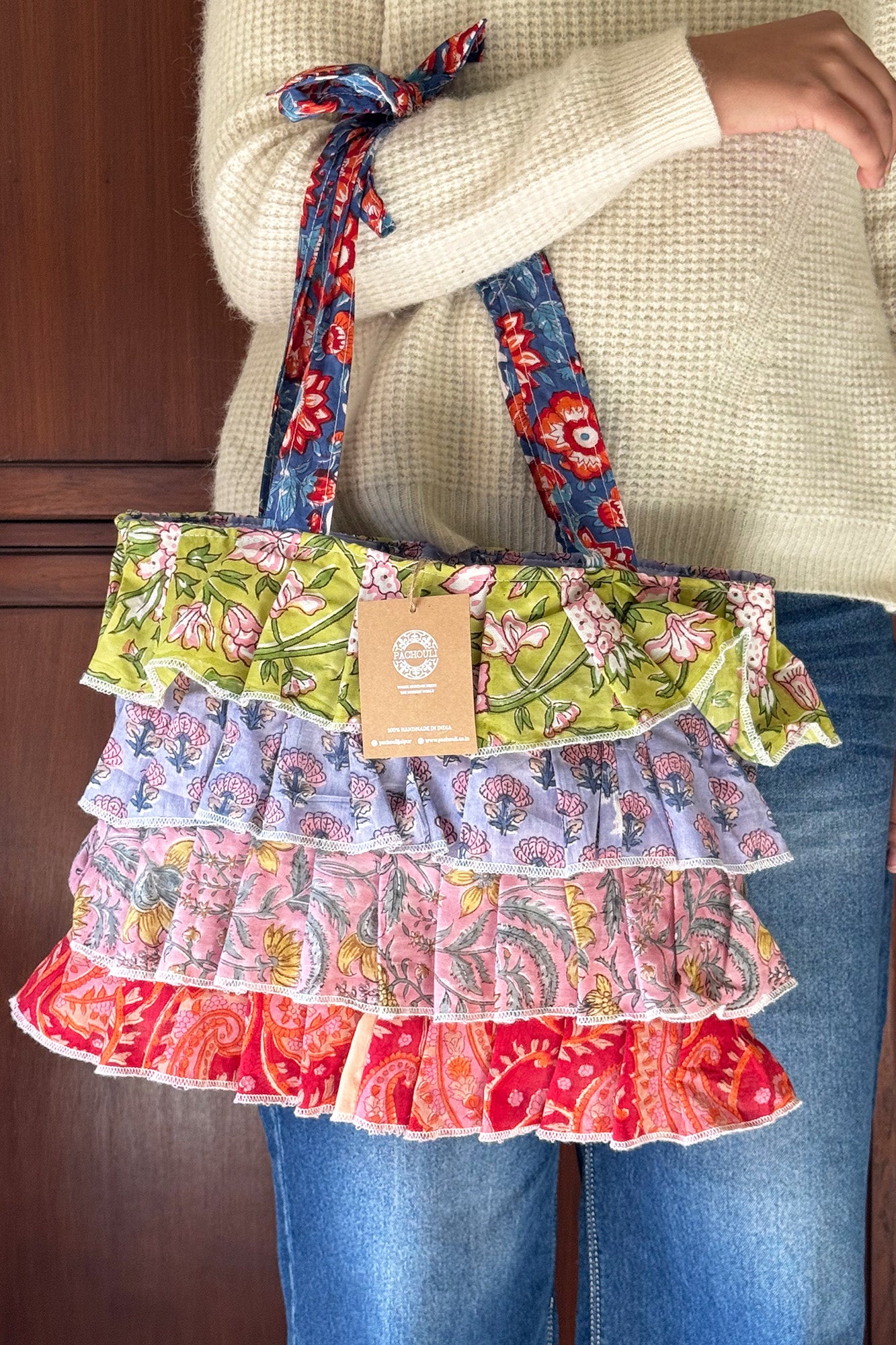 Multi Frill Hand Bag