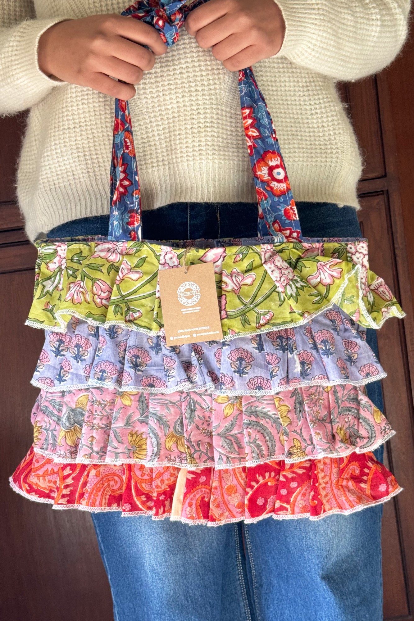 Multi Frill Hand Bag