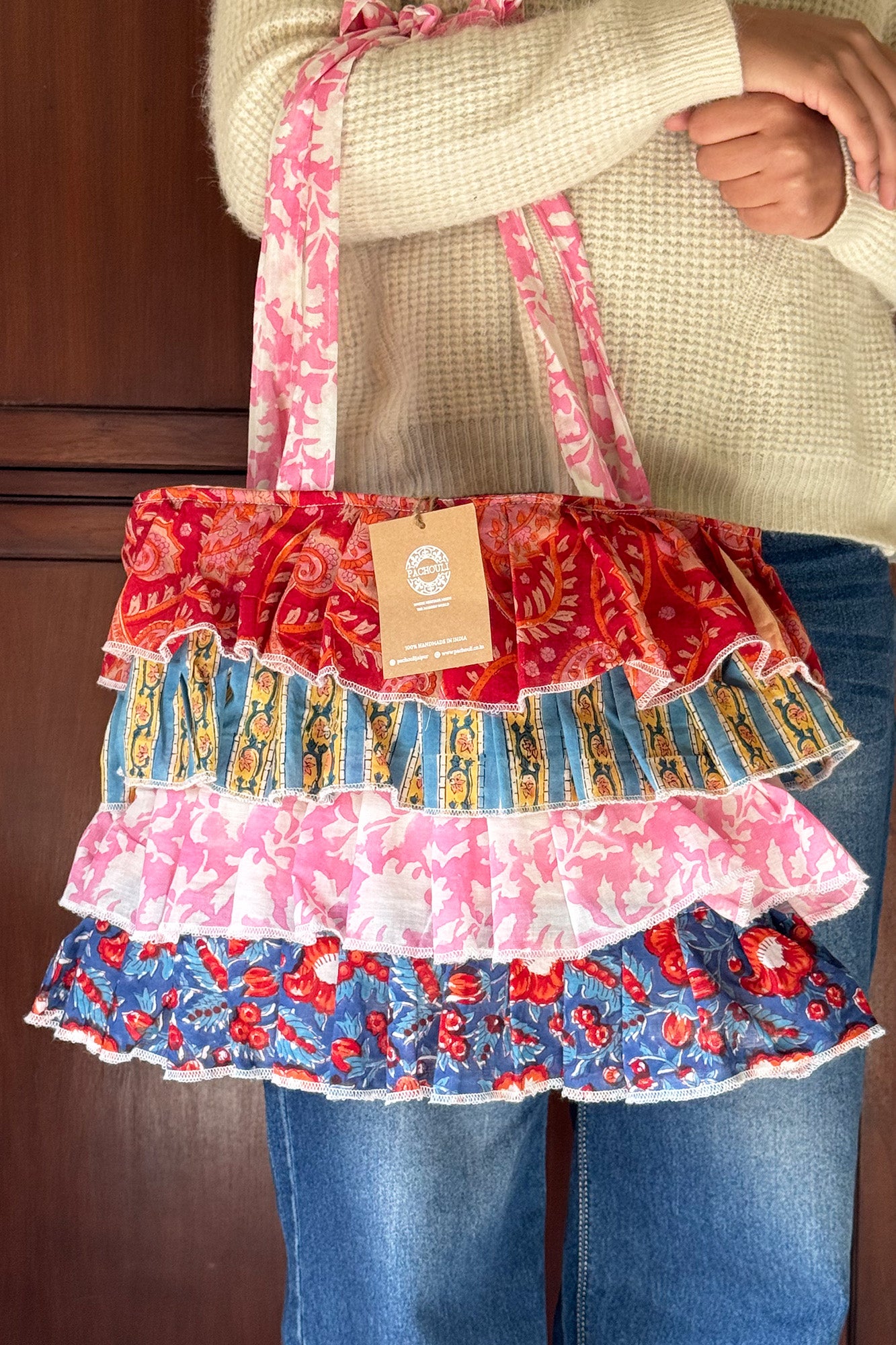 Multi Frill Hand Bag