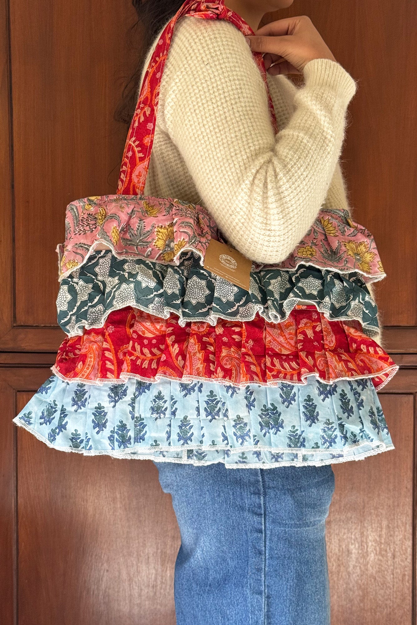 Multi Frill Hand Bag