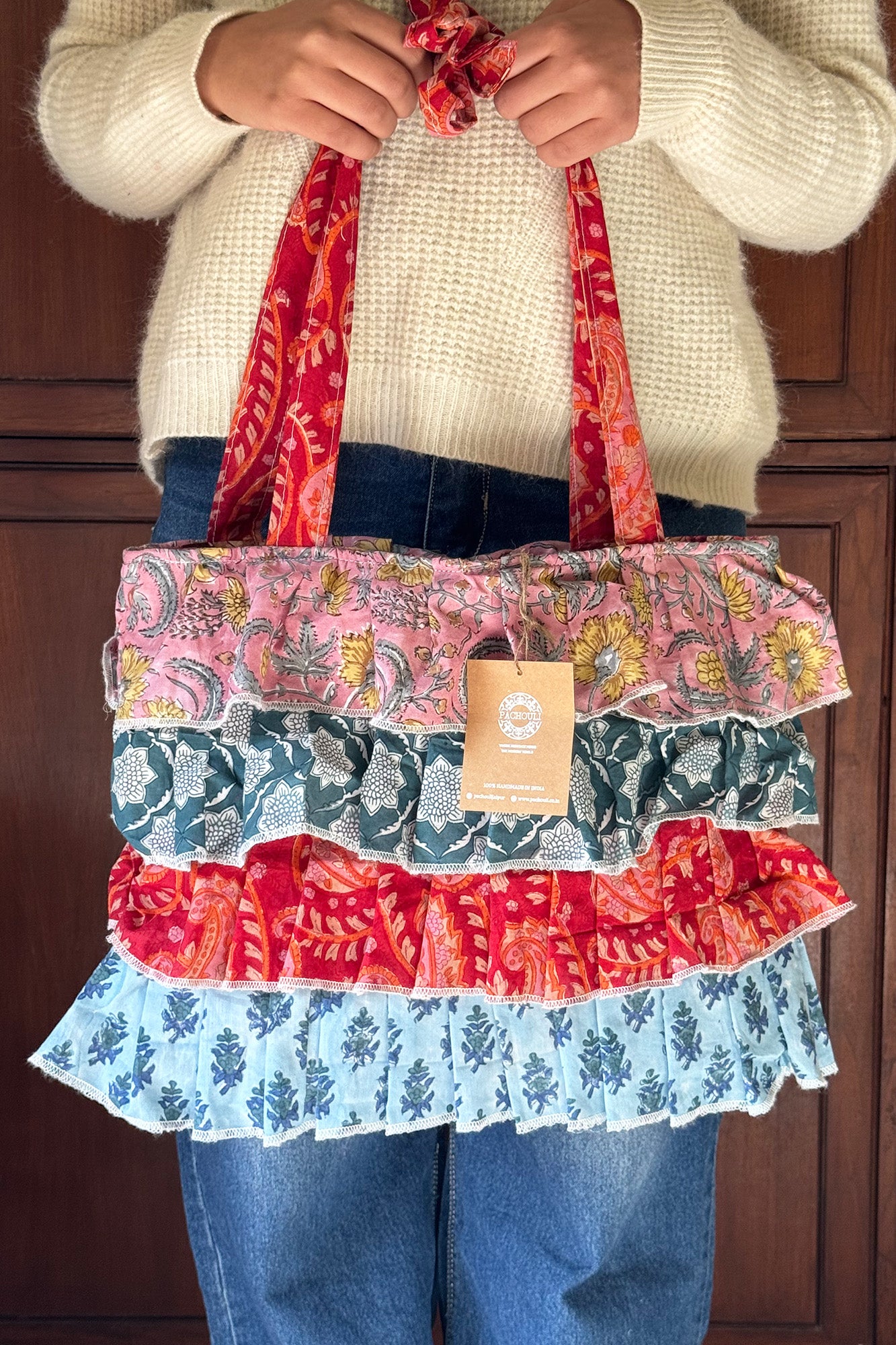Multi Frill Hand Bag