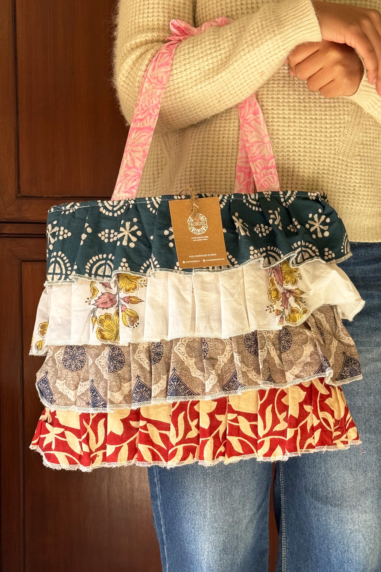 Multi Frill Hand Bag
