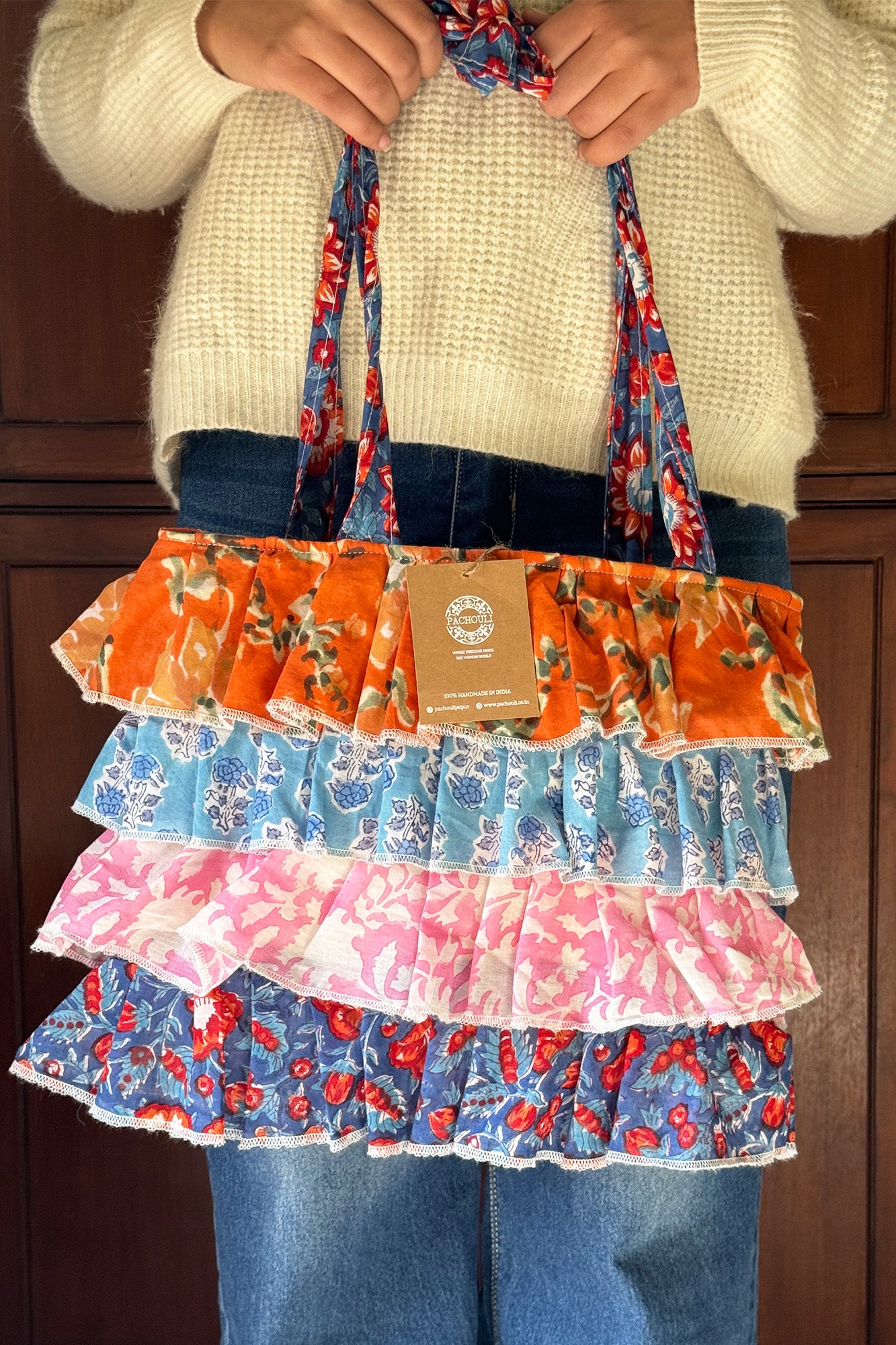 Multi Frill Hand Bag