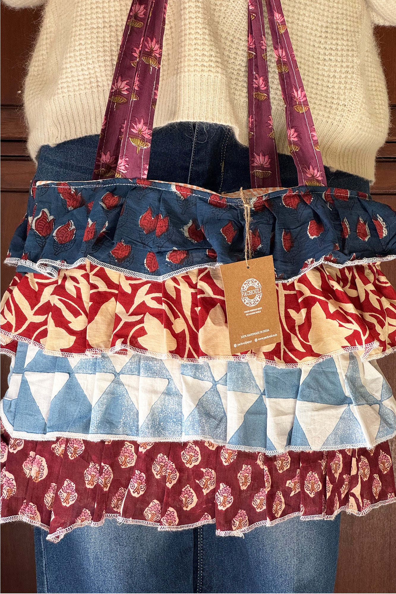 Multi Frill Hand Bag