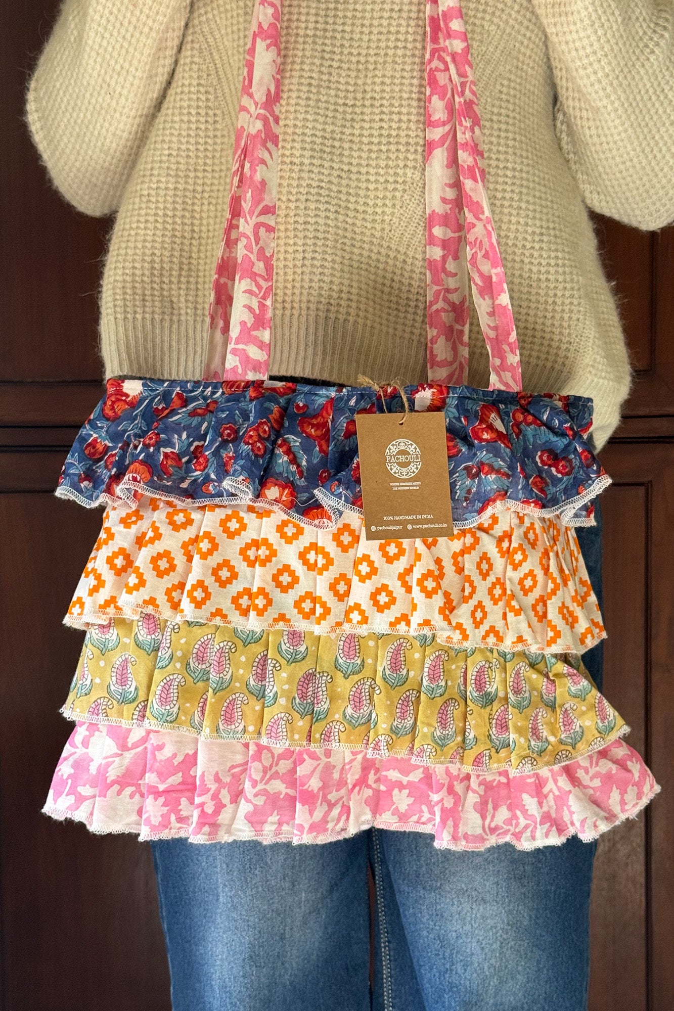 Multi Frill Hand Bag