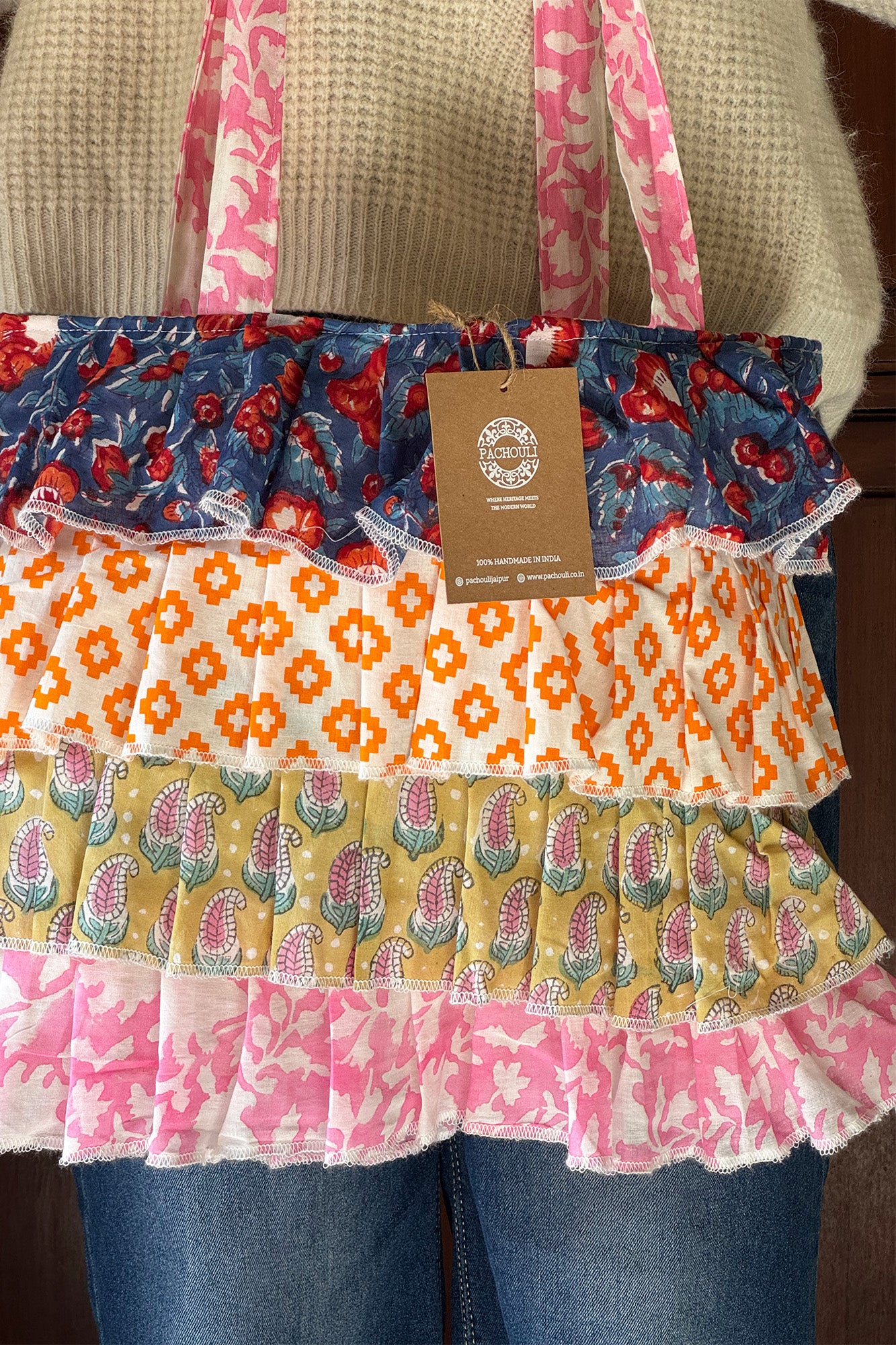 Multi Frill Hand Bag