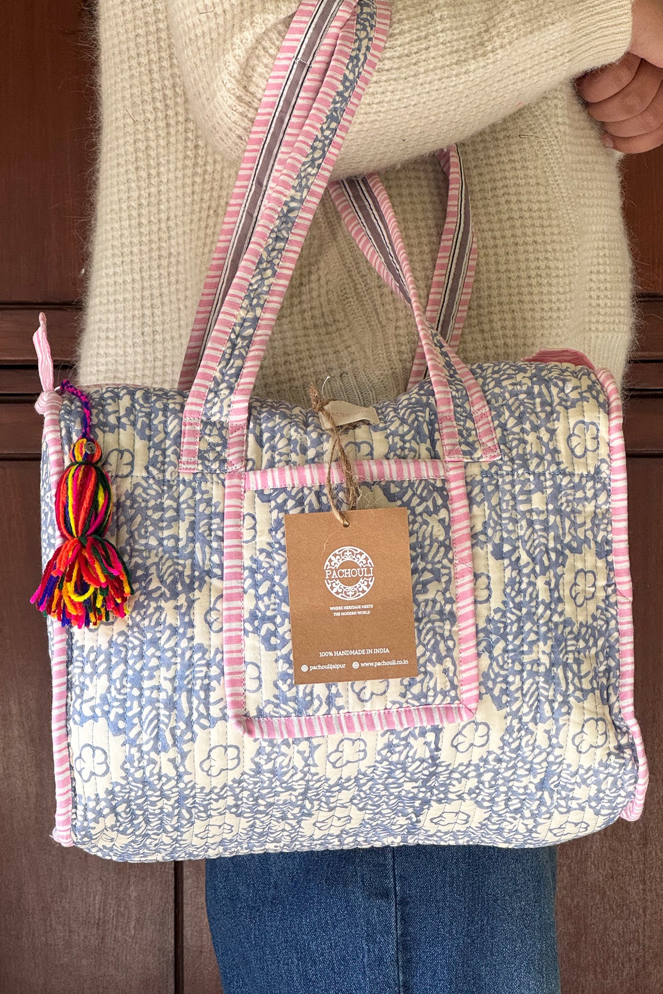 Grey Blossom Small Duffle Bag