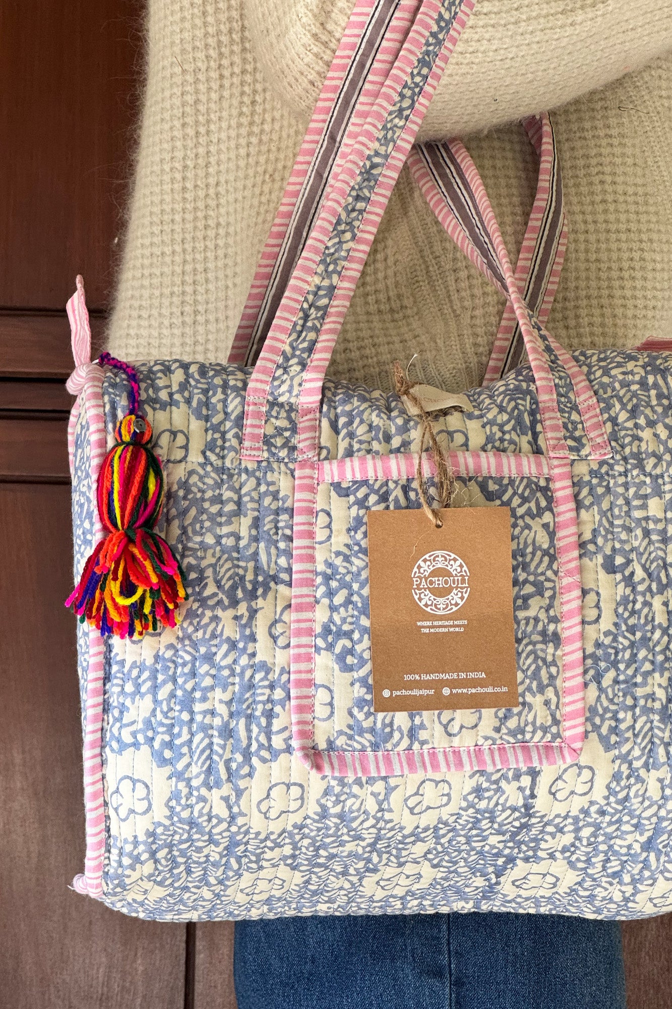 Grey Blossom Small Duffle Bag