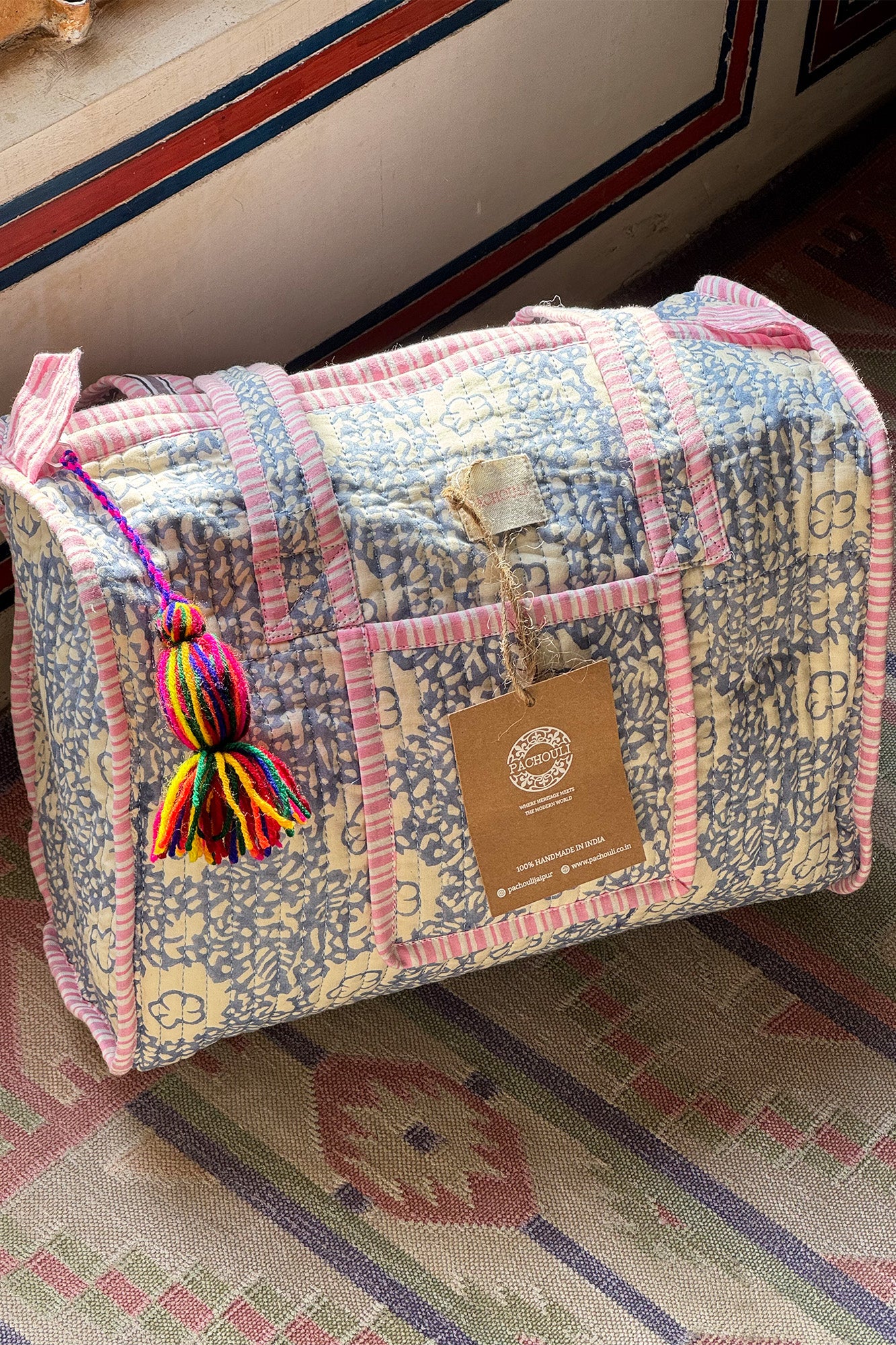 Grey Blossom Small Duffle Bag