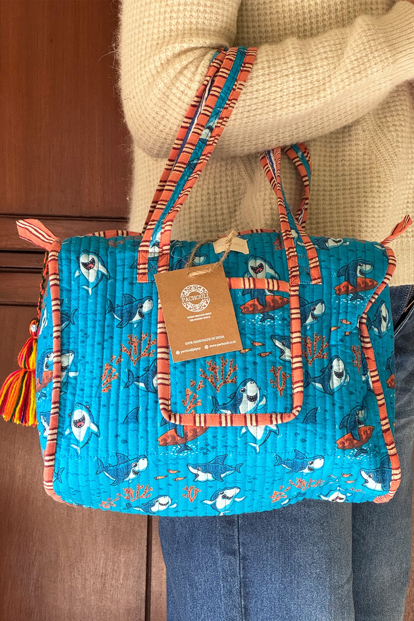 Dolphin Blue Small Duffle Bag